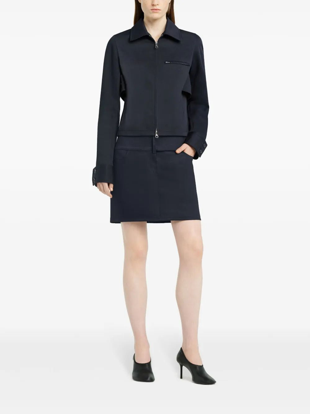 COURREGÈS Embroidered Logo Zip Jacket for Women