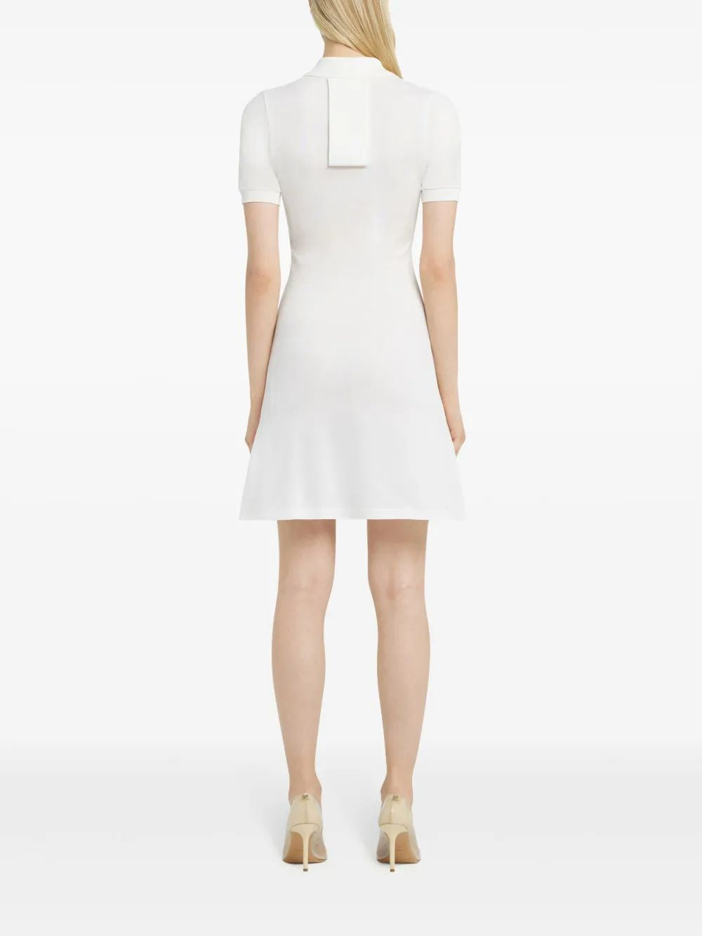 COURREGÈS Natural Pique Mini Dress with Polo Collar