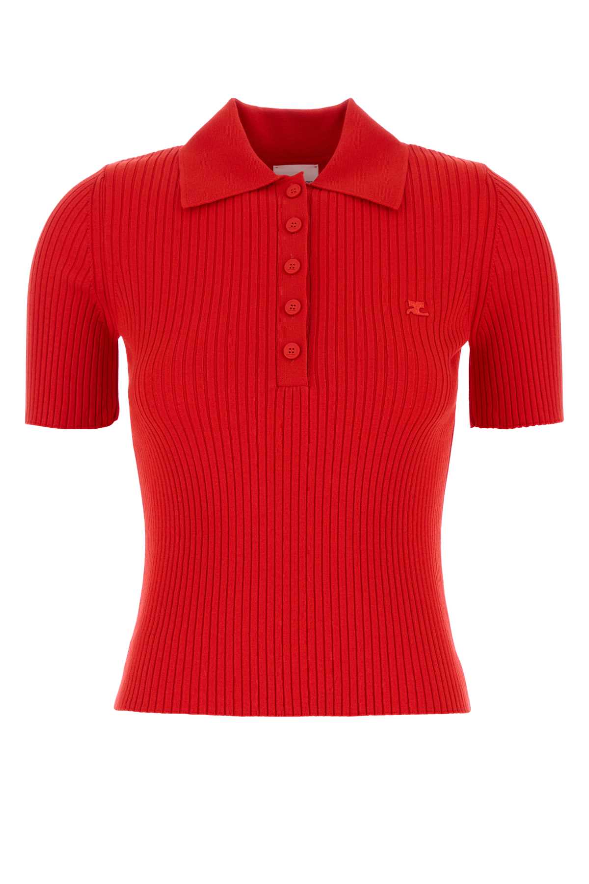 COURREGÈS Ribbed Collared Polo Top