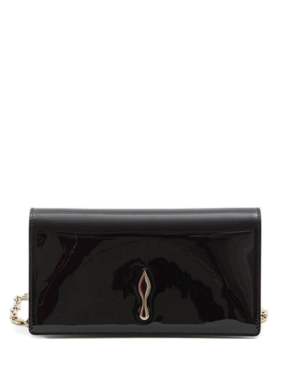 CHRISTIAN LOUBOUTIN Leather Mini Clutch with Removable Chain Strap