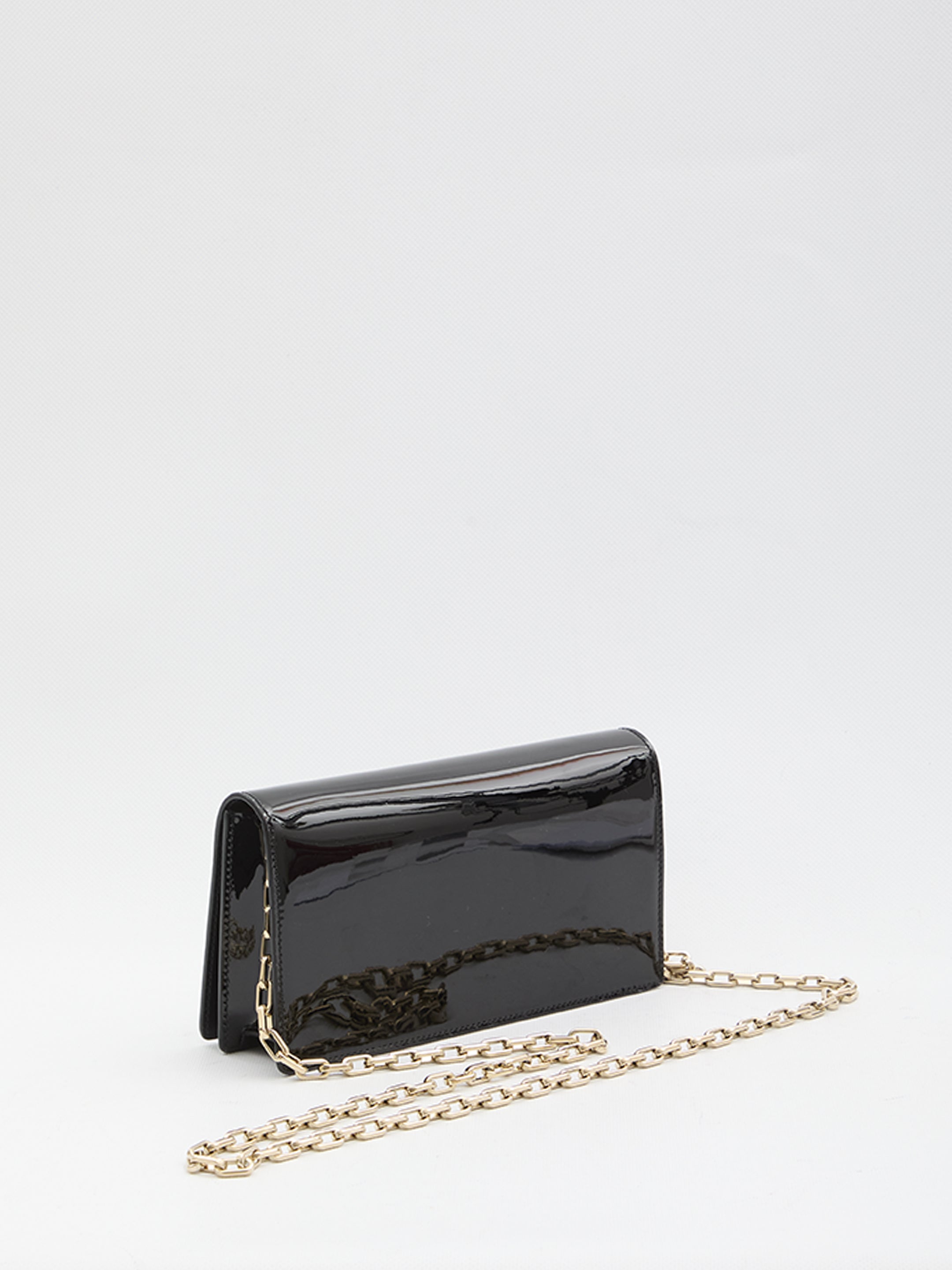 CHRISTIAN LOUBOUTIN Mini Clutch with Removable Chain Strap and Red Lining (22x12x5 cm)