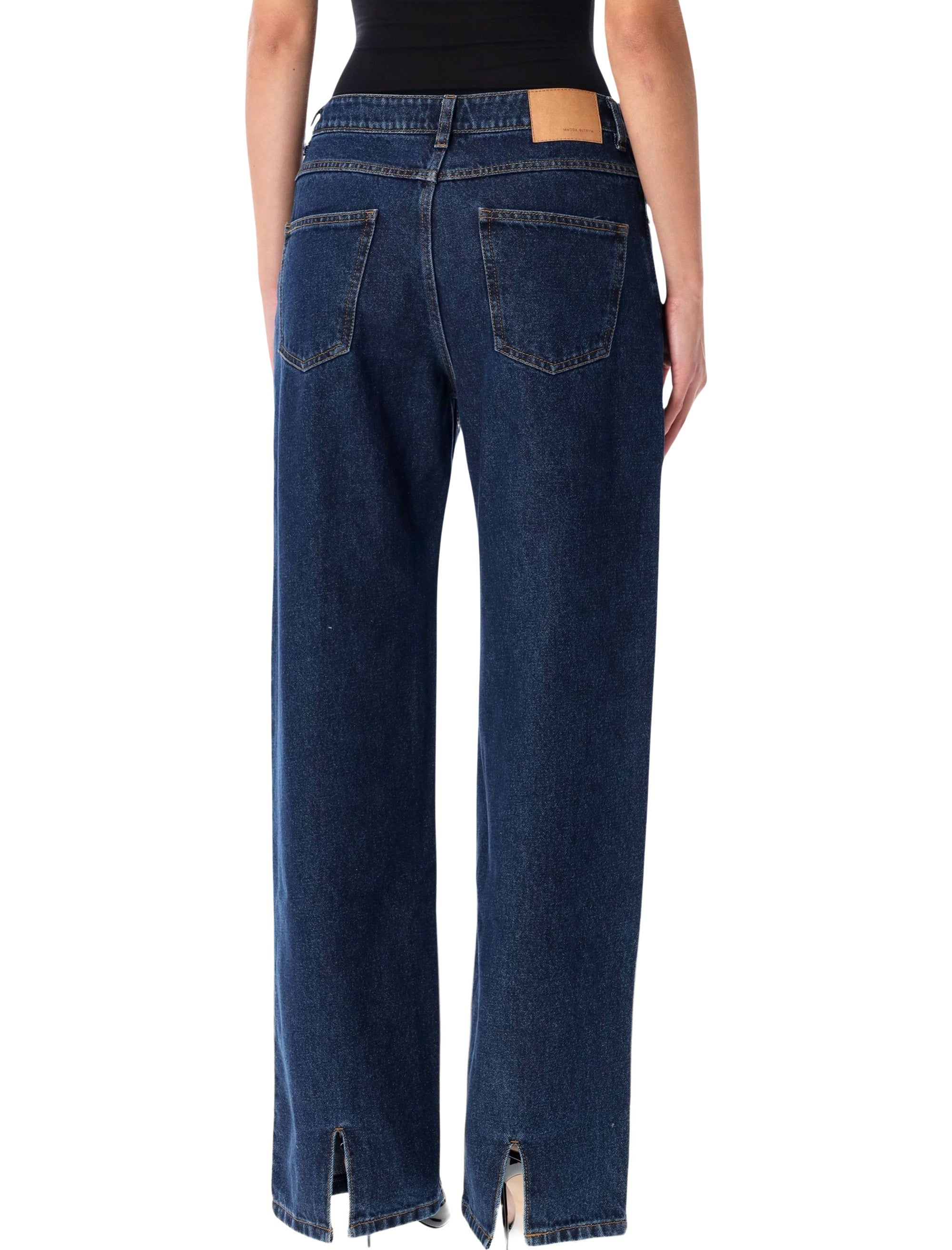 MAGDA BUTRYM Loose-Leg Faded Denim Pants - Size 36