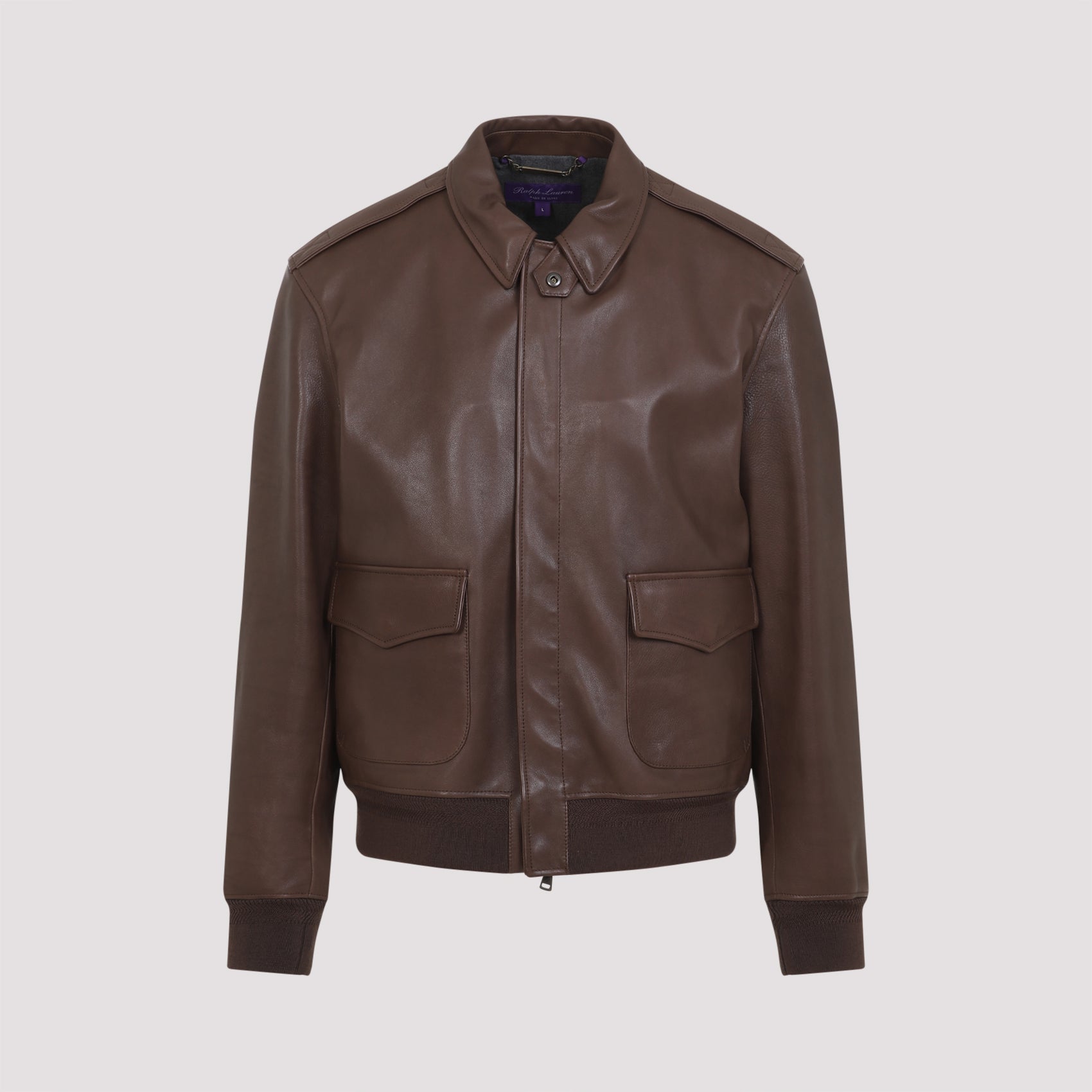 RALPH LAUREN PURPLE LABEL Leather Patridge Bomber Jacket