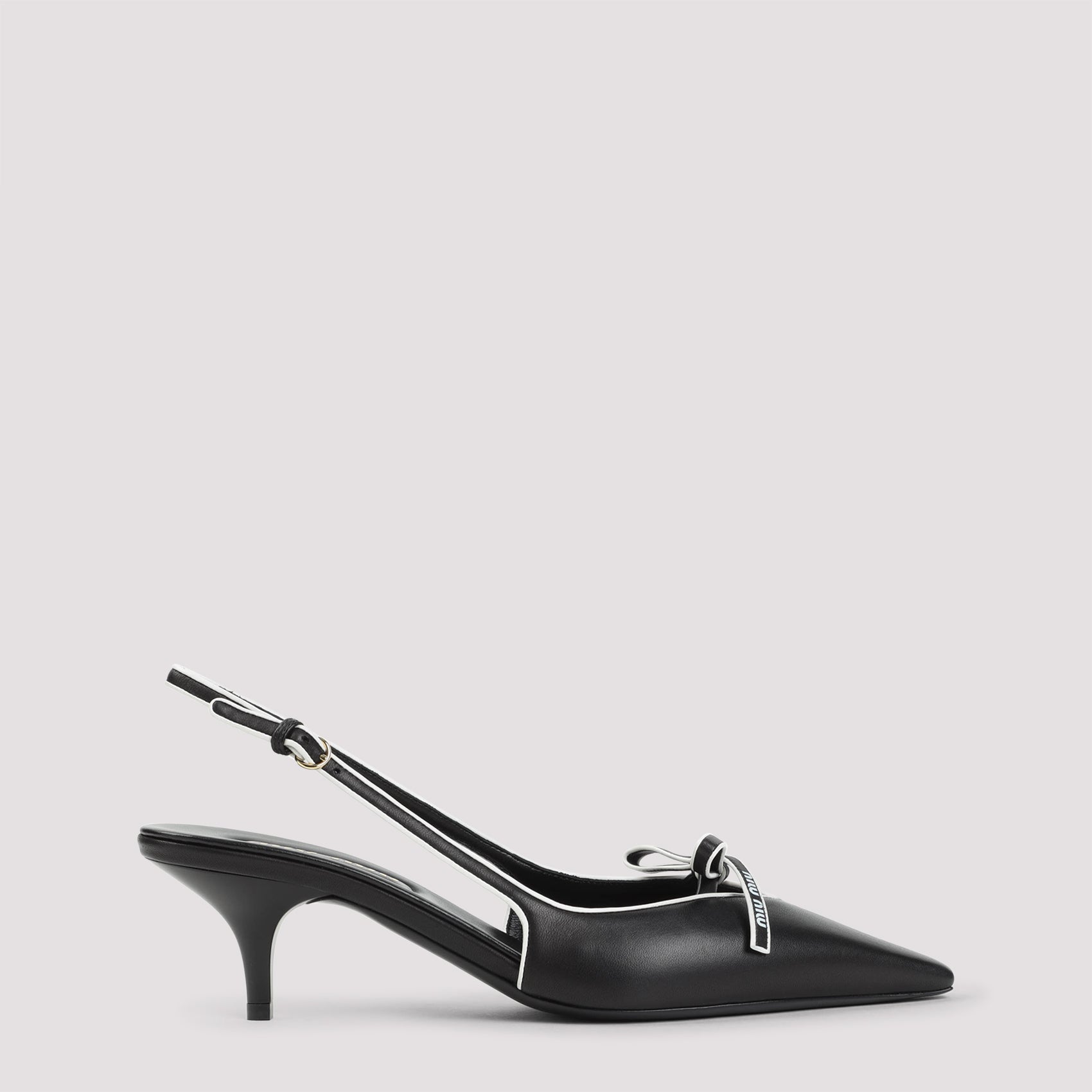 MIU MIU Leather Decolleté with 6.5cm Heel Height