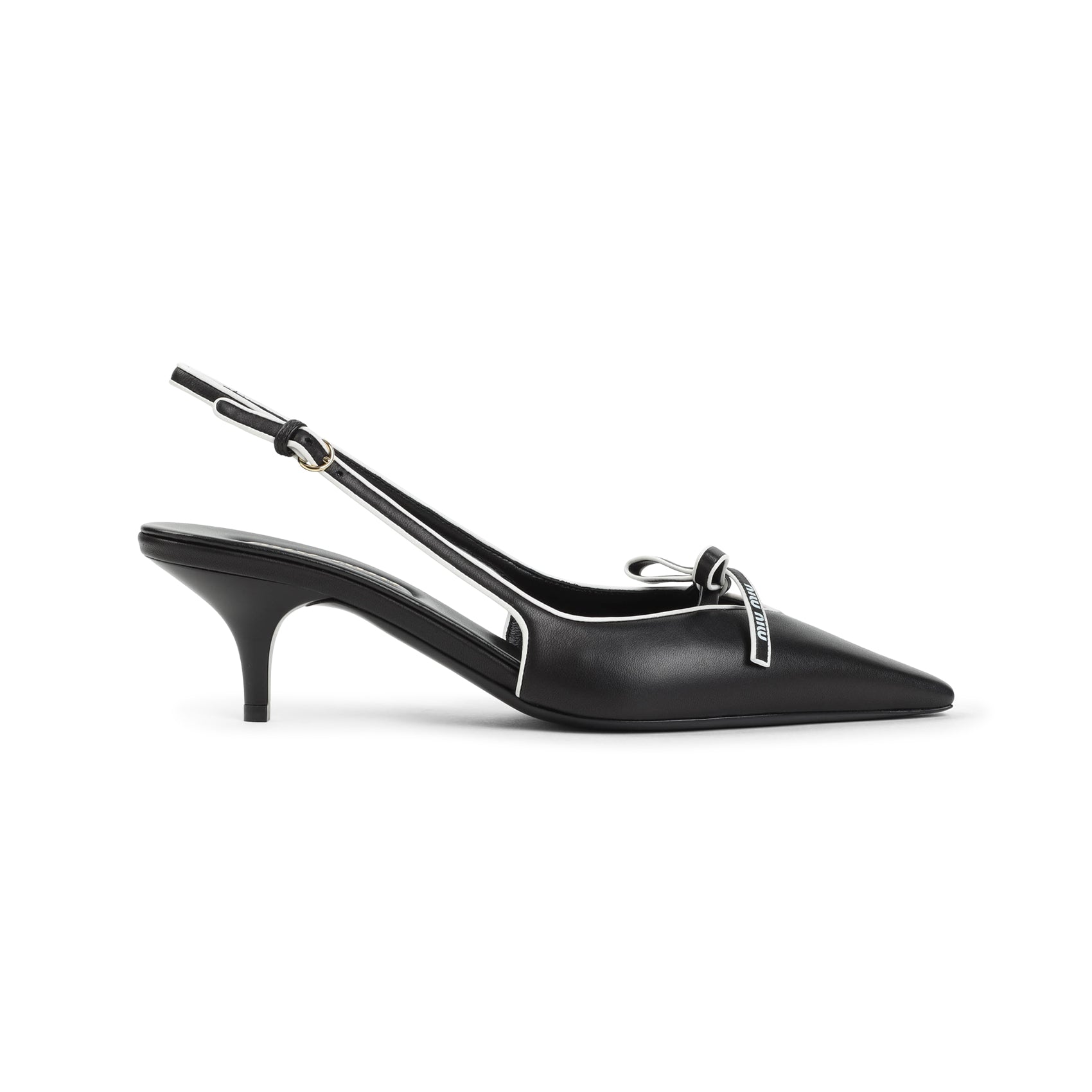 MIU MIU Leather Decolleté with 6.5cm Heel Height