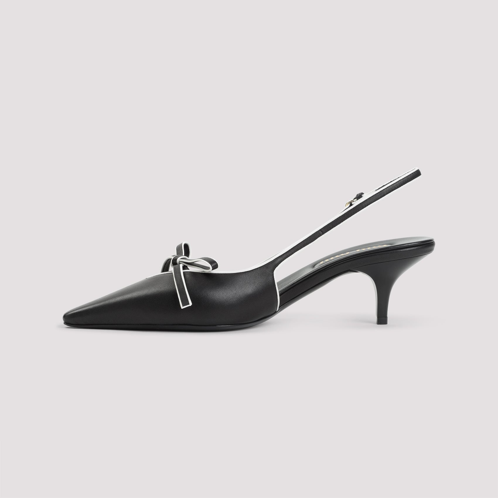 MIU MIU Leather Decolleté with 6.5cm Heel Height