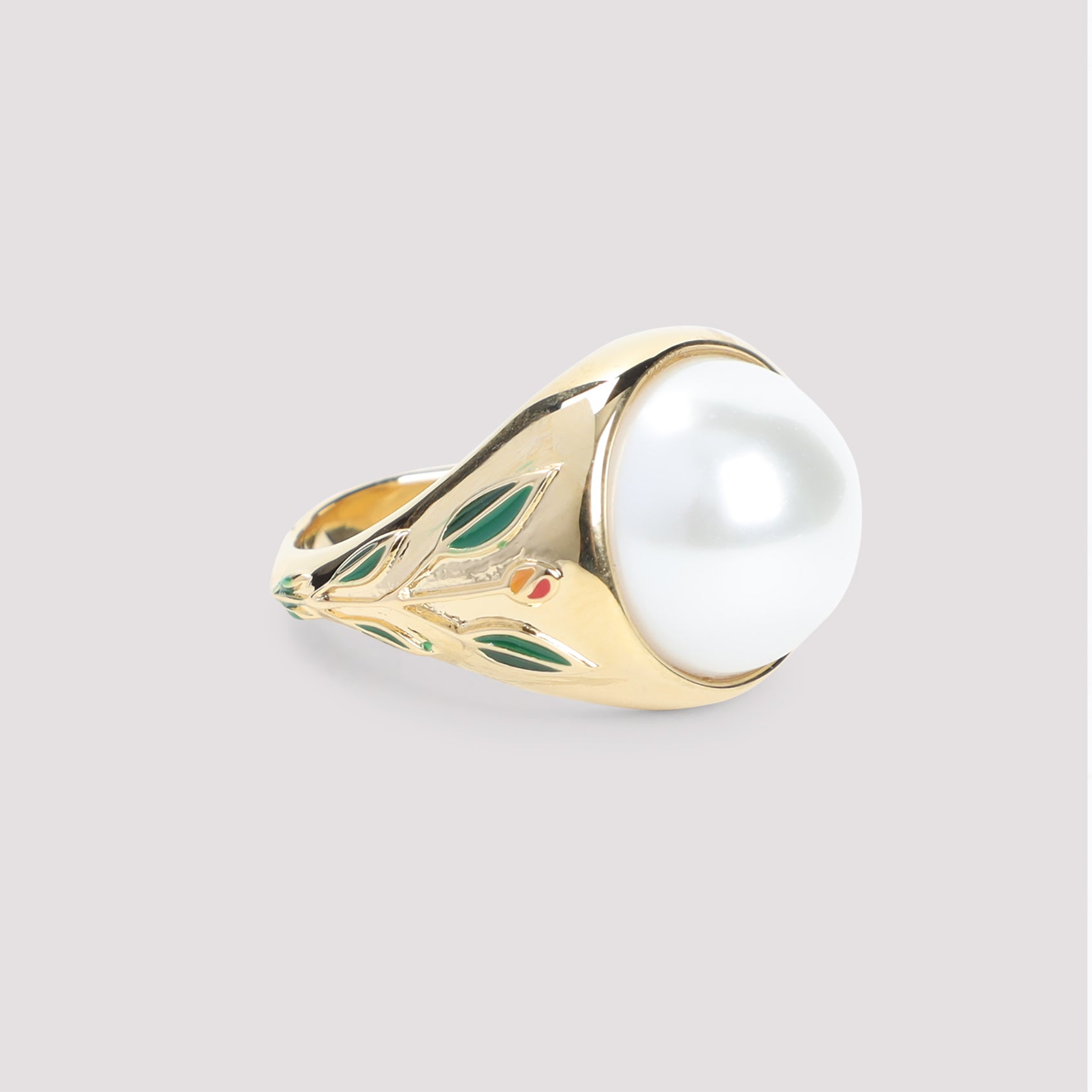 CASABLANCA Pearl Signet Ring for Men - FW25 Collection