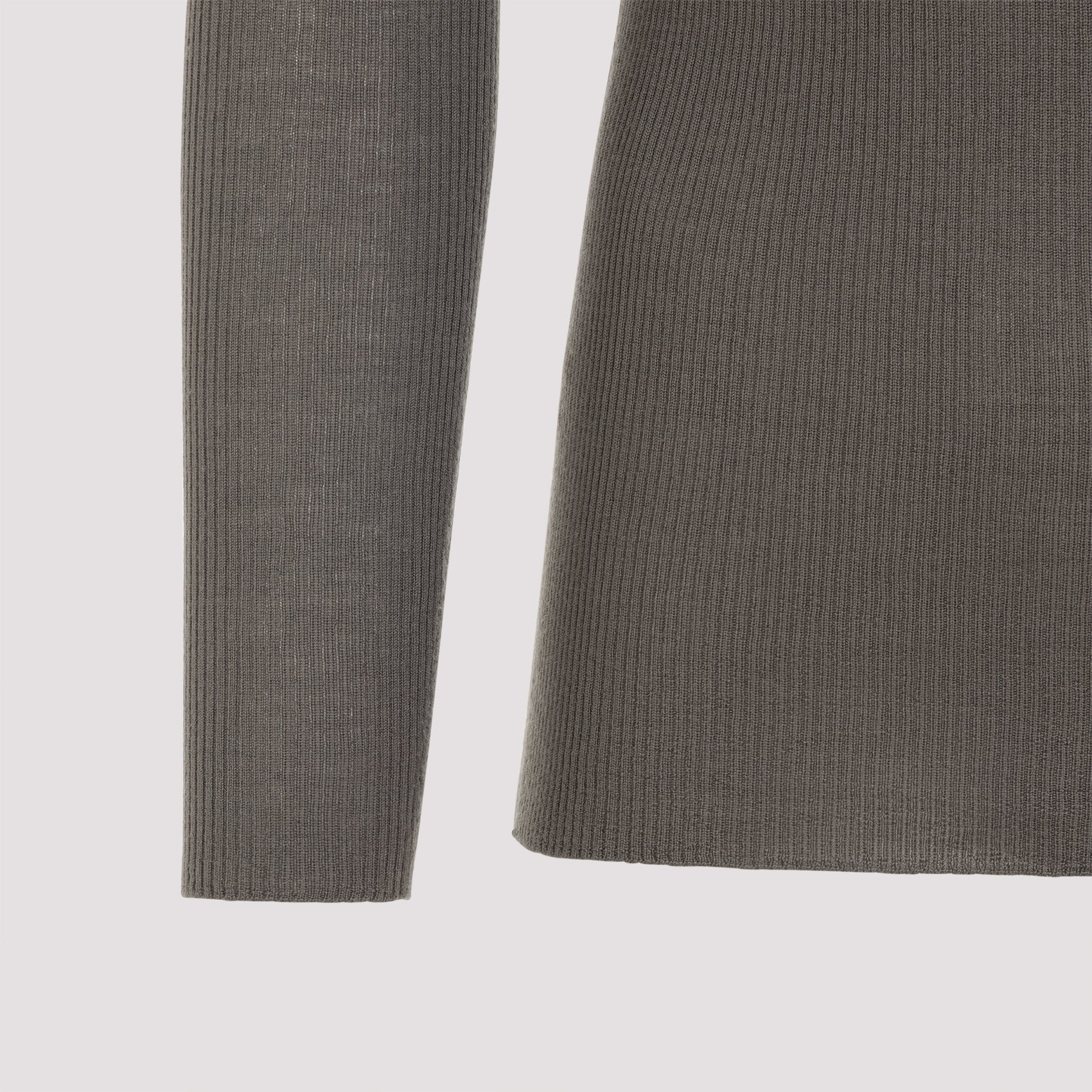 RICK OWENS Ribbed Round Neck Pullover Sweater for Men