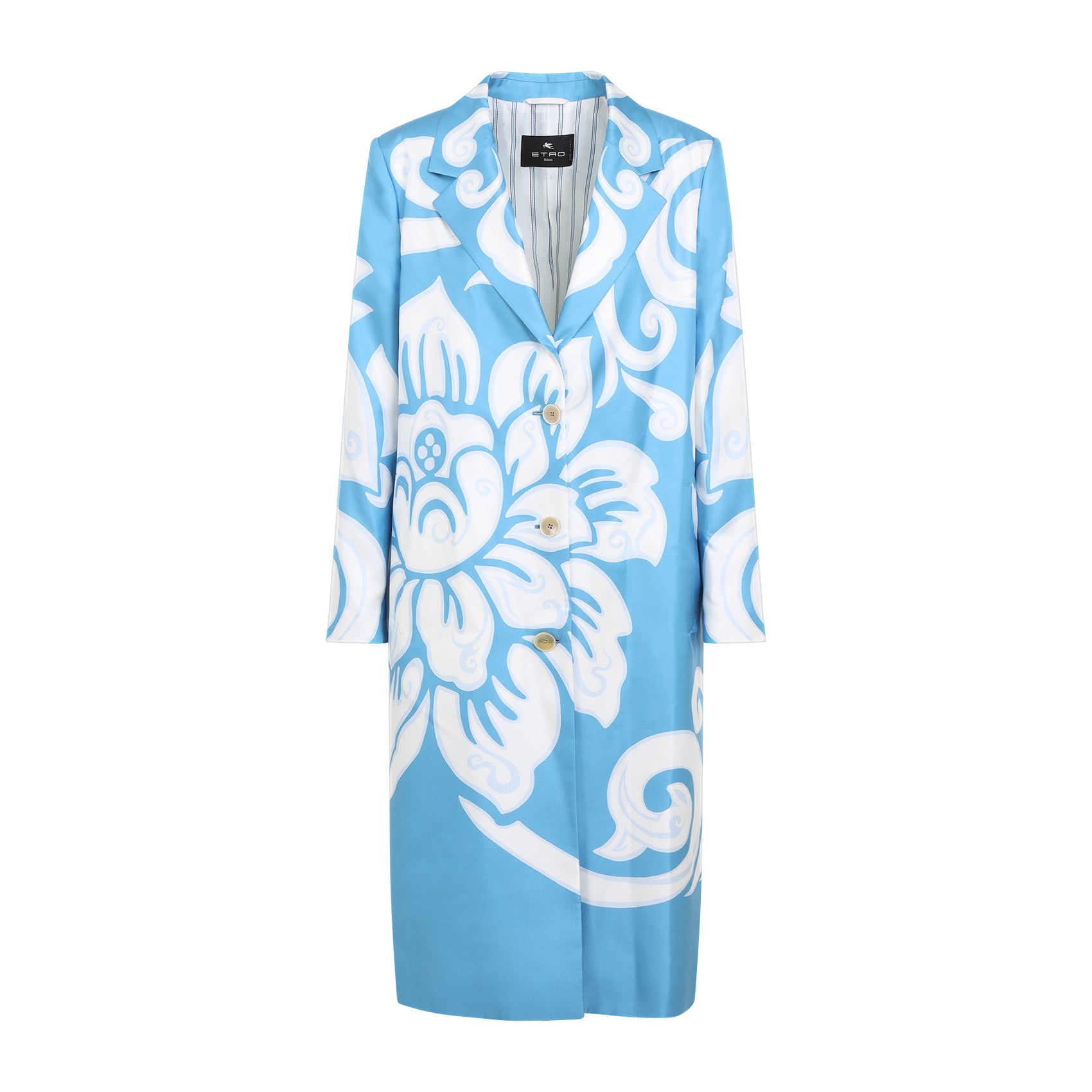 ETRO Printed Silk Caban Coat for Men