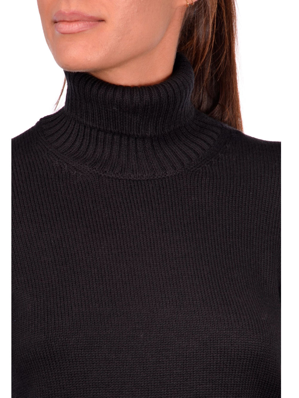 GRAN SASSO Black Wool Cyclist Sweater for Women