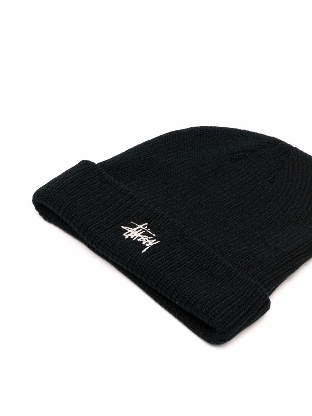 STUSSY Ribbed Knit Hat with Embroidered Logo
