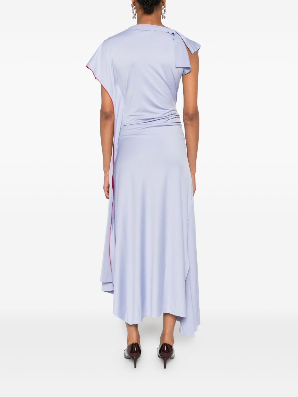 VICTORIA BECKHAM Asymmetrical Midi Dress with Draped Detailing