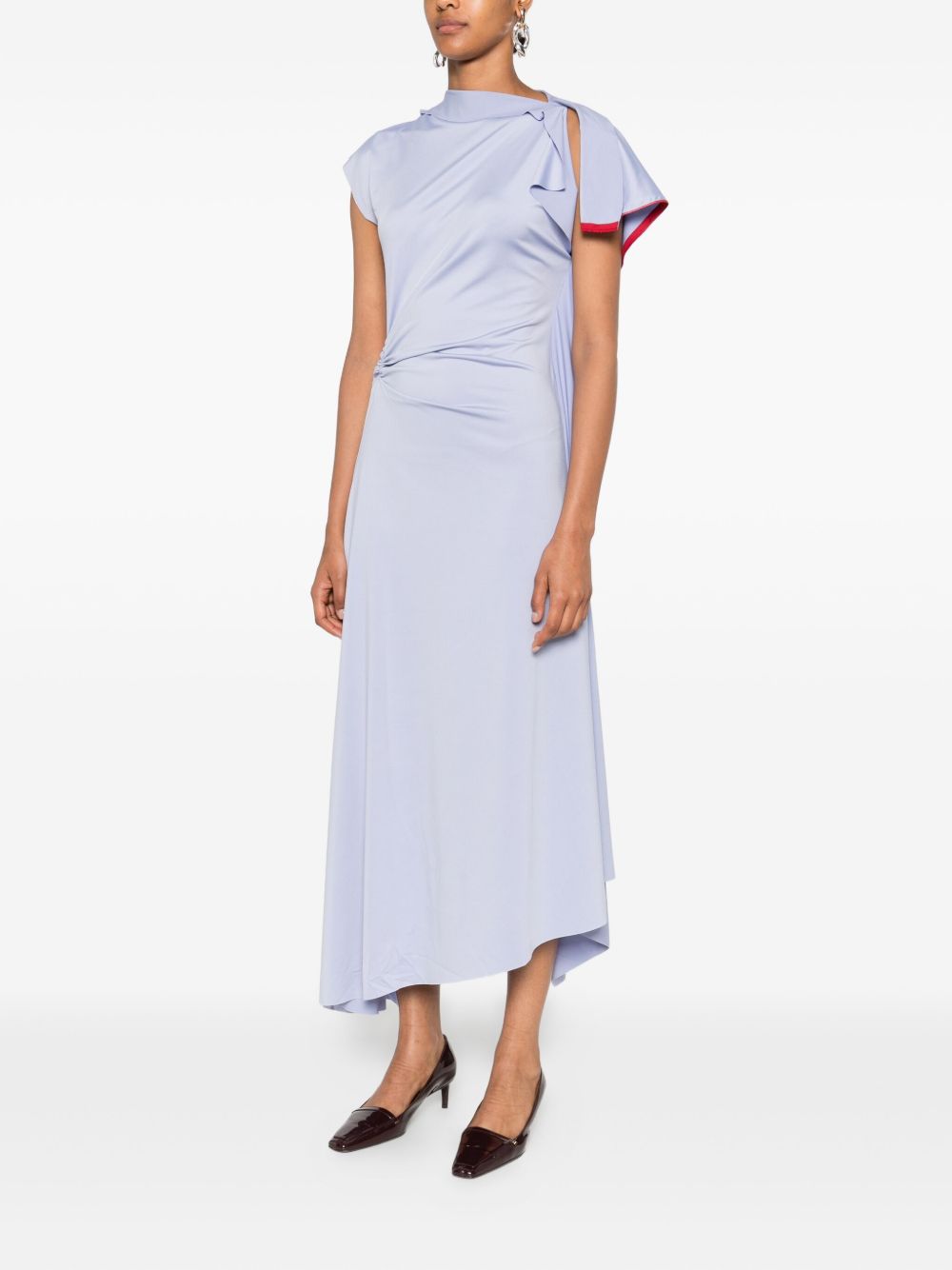 VICTORIA BECKHAM Asymmetrical Midi Dress with Draped Detailing