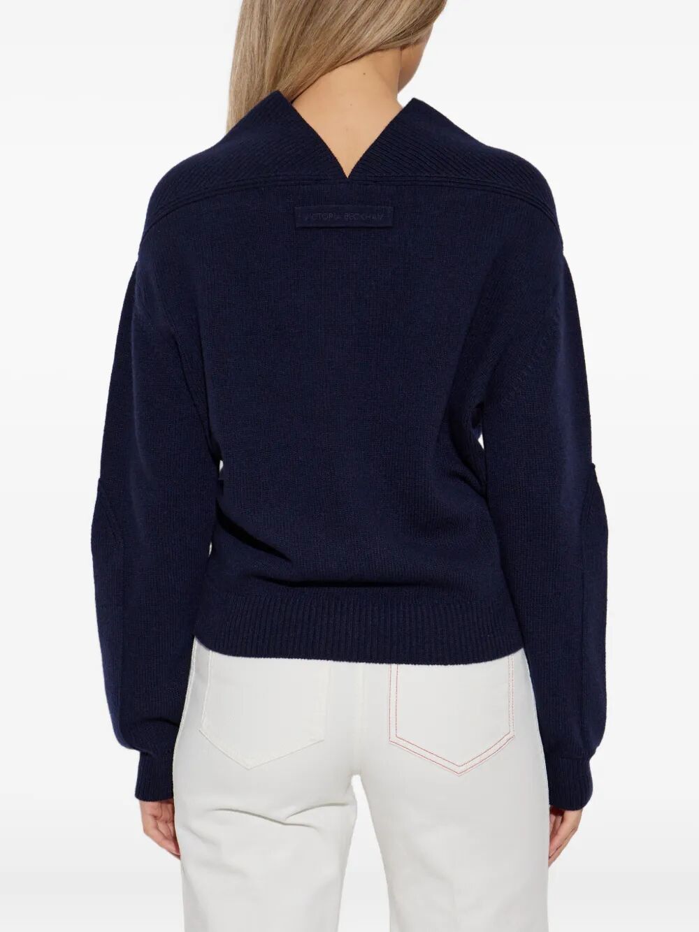 VICTORIA BECKHAM Cashmere Blend V-Neck Jumper for Women