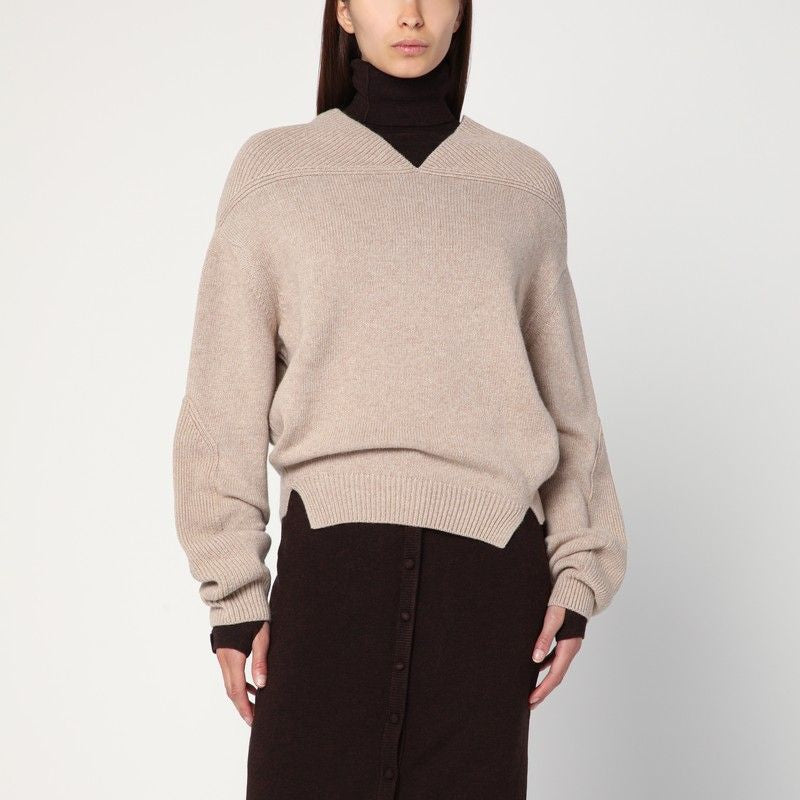 VICTORIA BECKHAM V-Neck Wool and Cashmere Sweater