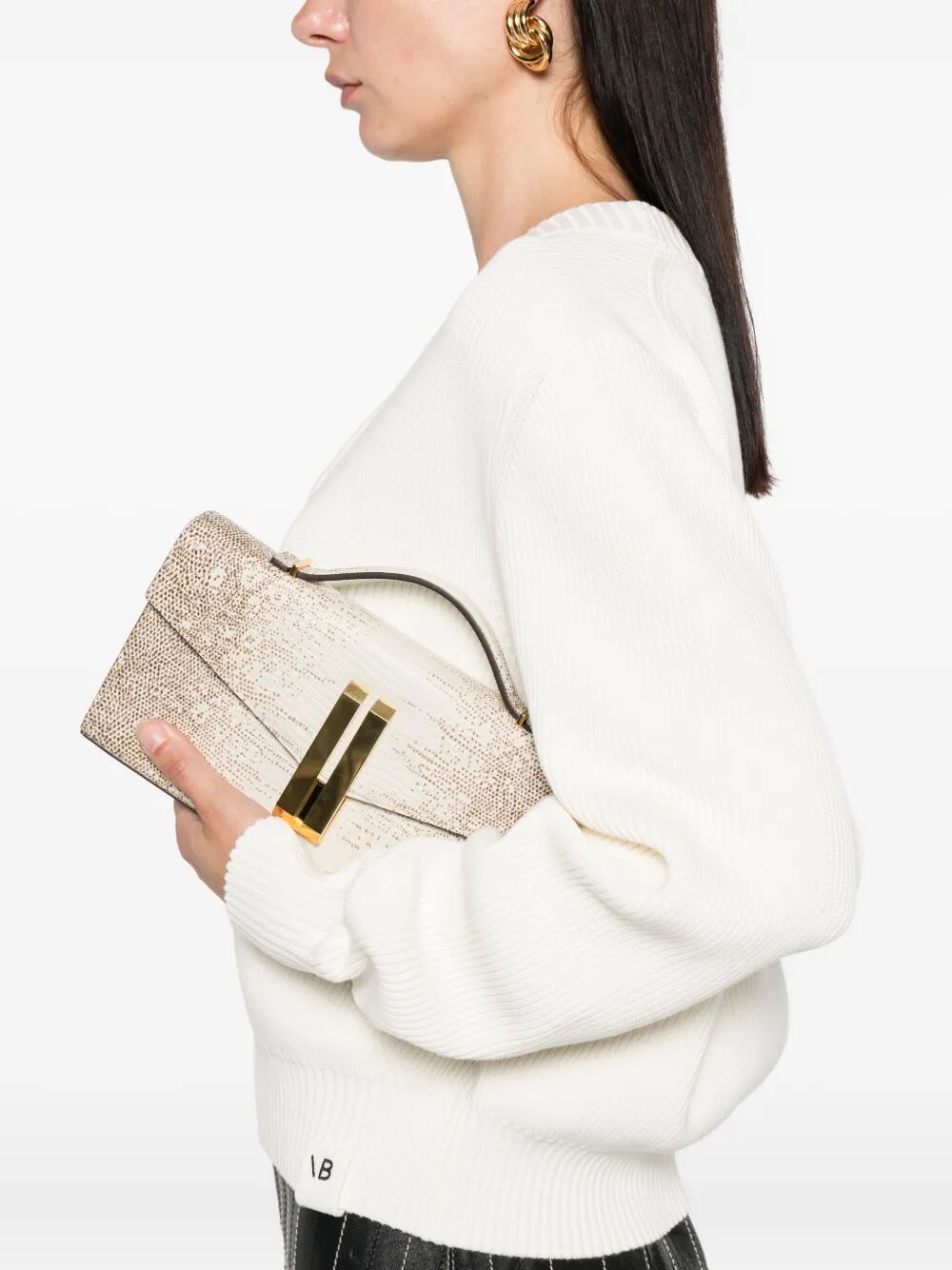 VICTORIA BECKHAM Relaxed Fit V-Neck Cotton Blend Sweater