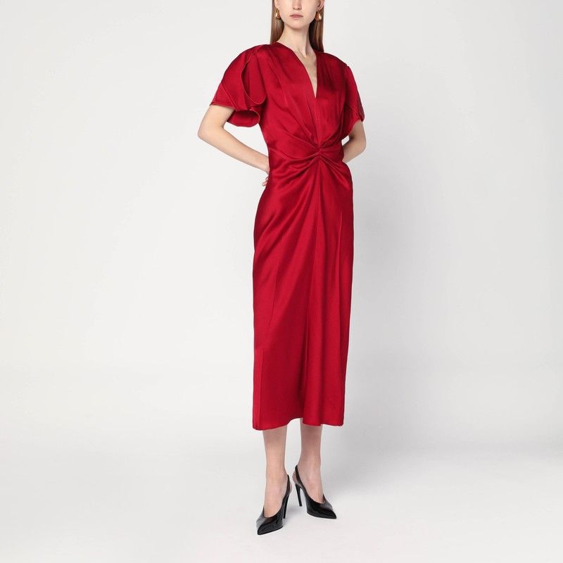 VICTORIA BECKHAM Gathered Waist Midi Dress for Women
