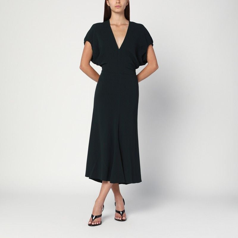 VICTORIA BECKHAM Elegant Midi Dress with Flared Sleeves