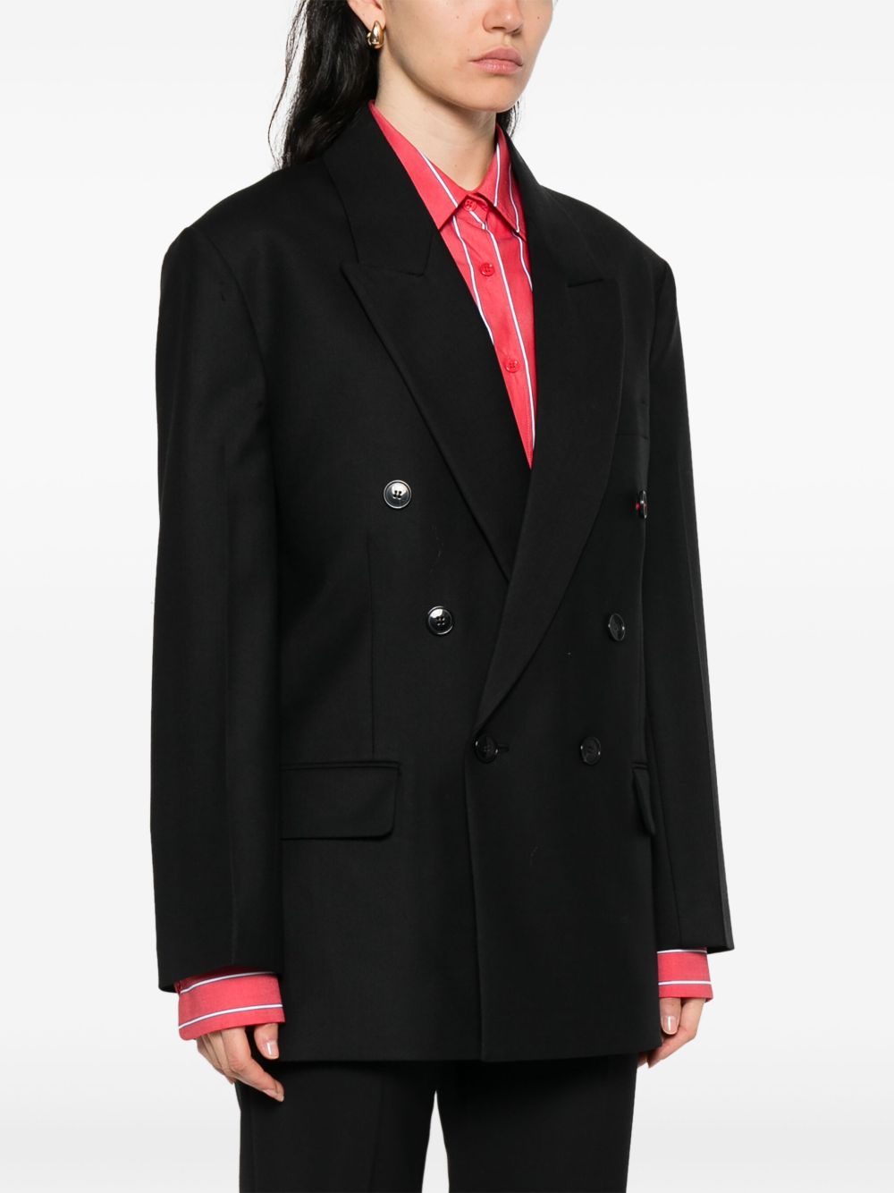 VICTORIA BECKHAM Double-Breasted Wool Blend Jacket