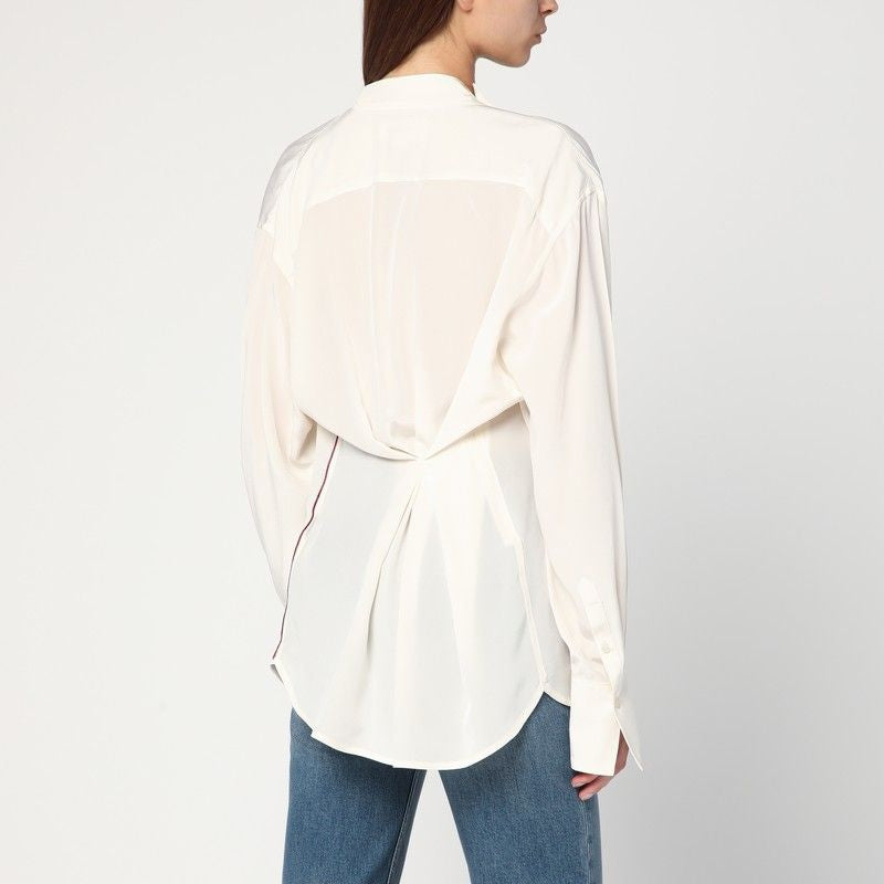 VICTORIA BECKHAM Draped Silk Blouse with Scarf Detail