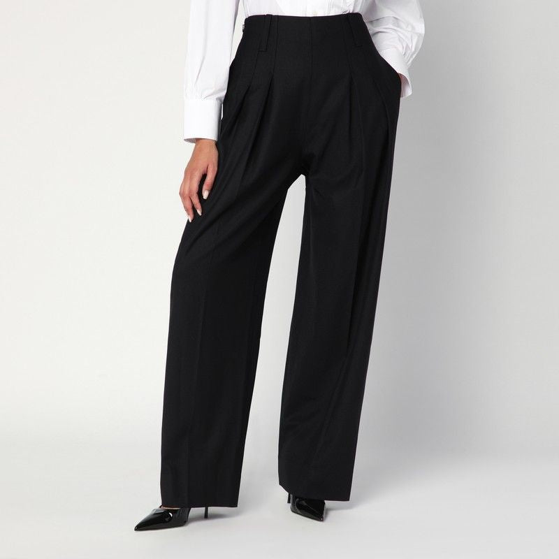 VICTORIA BECKHAM Wide-Leg Trousers in Virgin Wool Blend - FW25