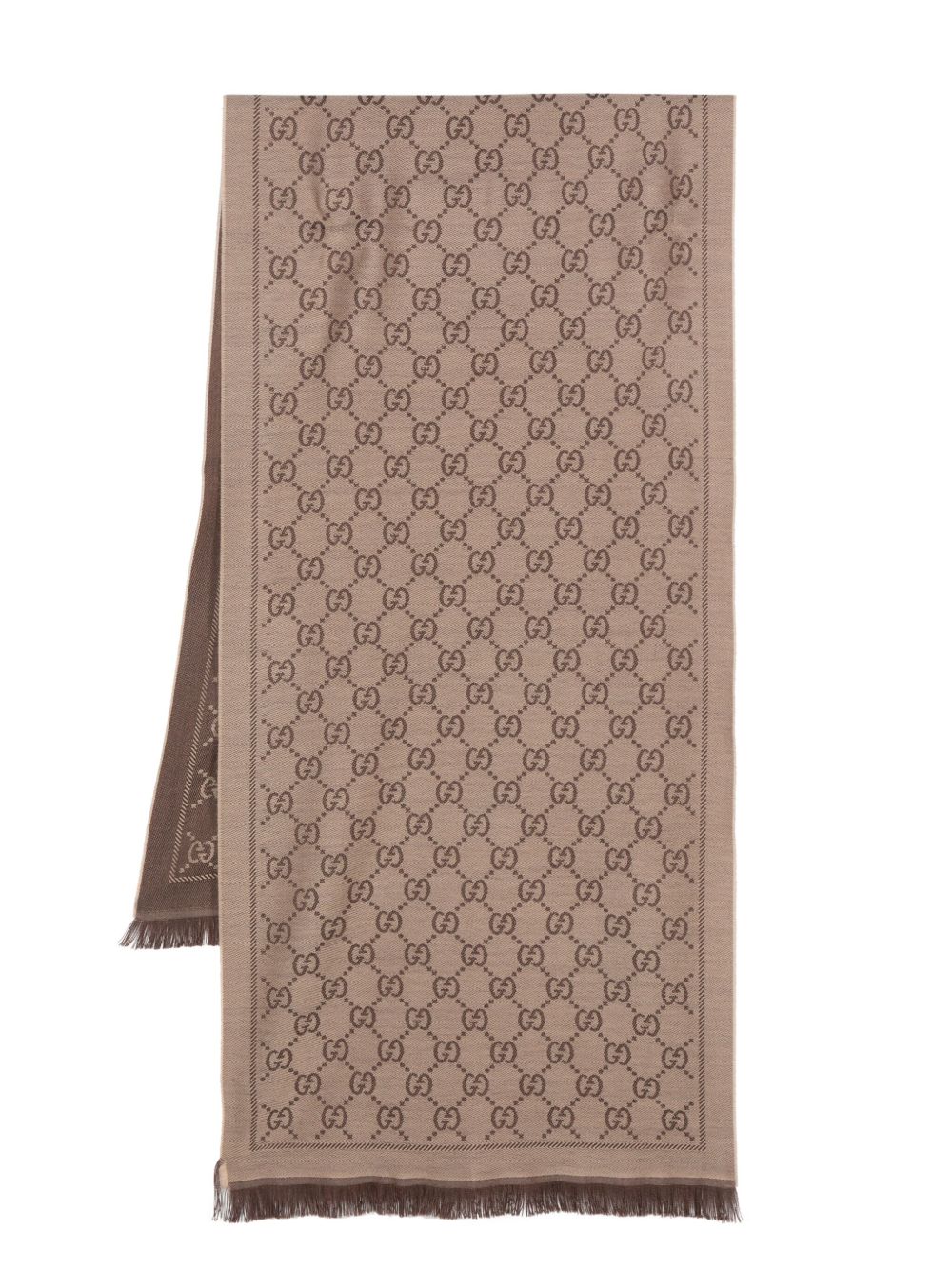 GUCCI Fringed Jacquard Pattern Scarf L48CM X H180CM