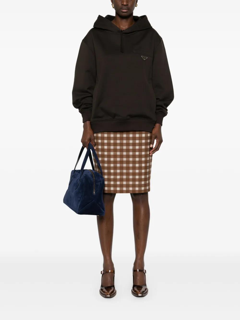 PRADA Cotton Hoodie with Triangle Logo