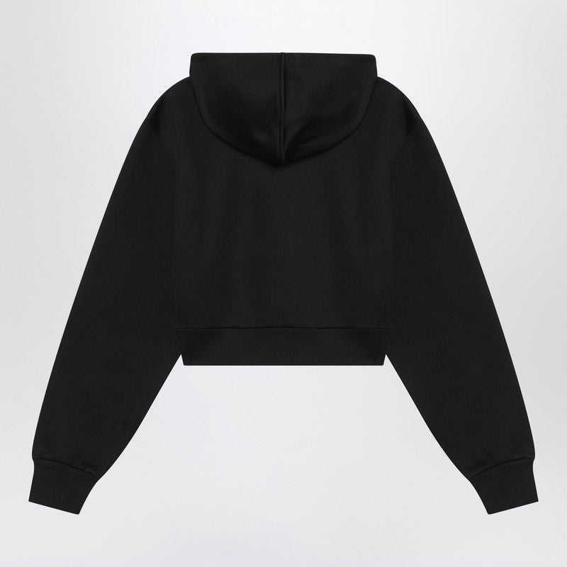 PRADA Cropped Hoodie with Triangle Logo