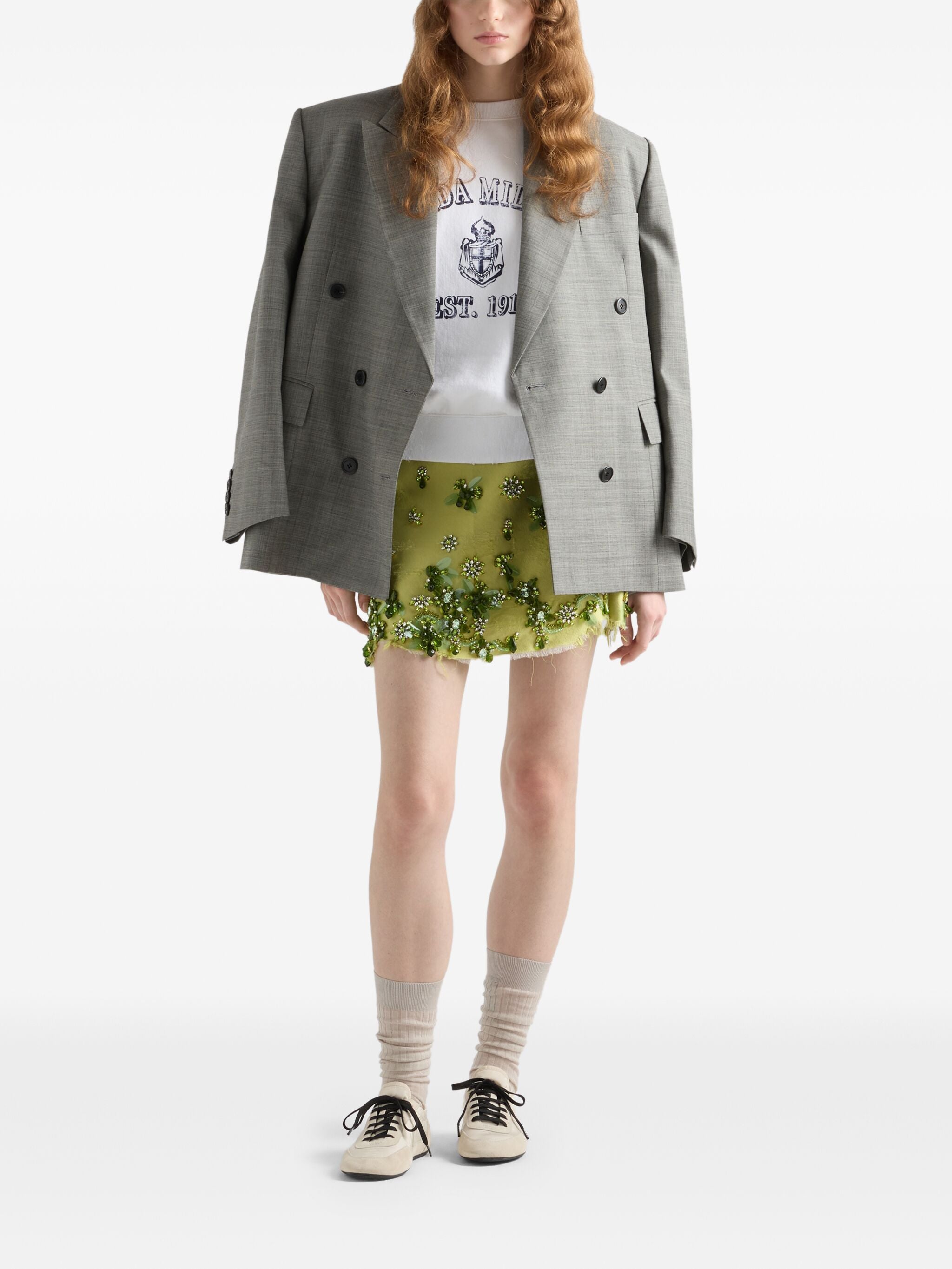 PRADA Women's Mini Leather Sweatshirt