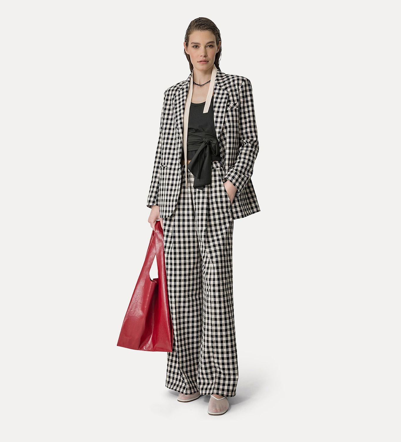 FORTE FORTE Oversized Gingham Jacket for Women - SS25