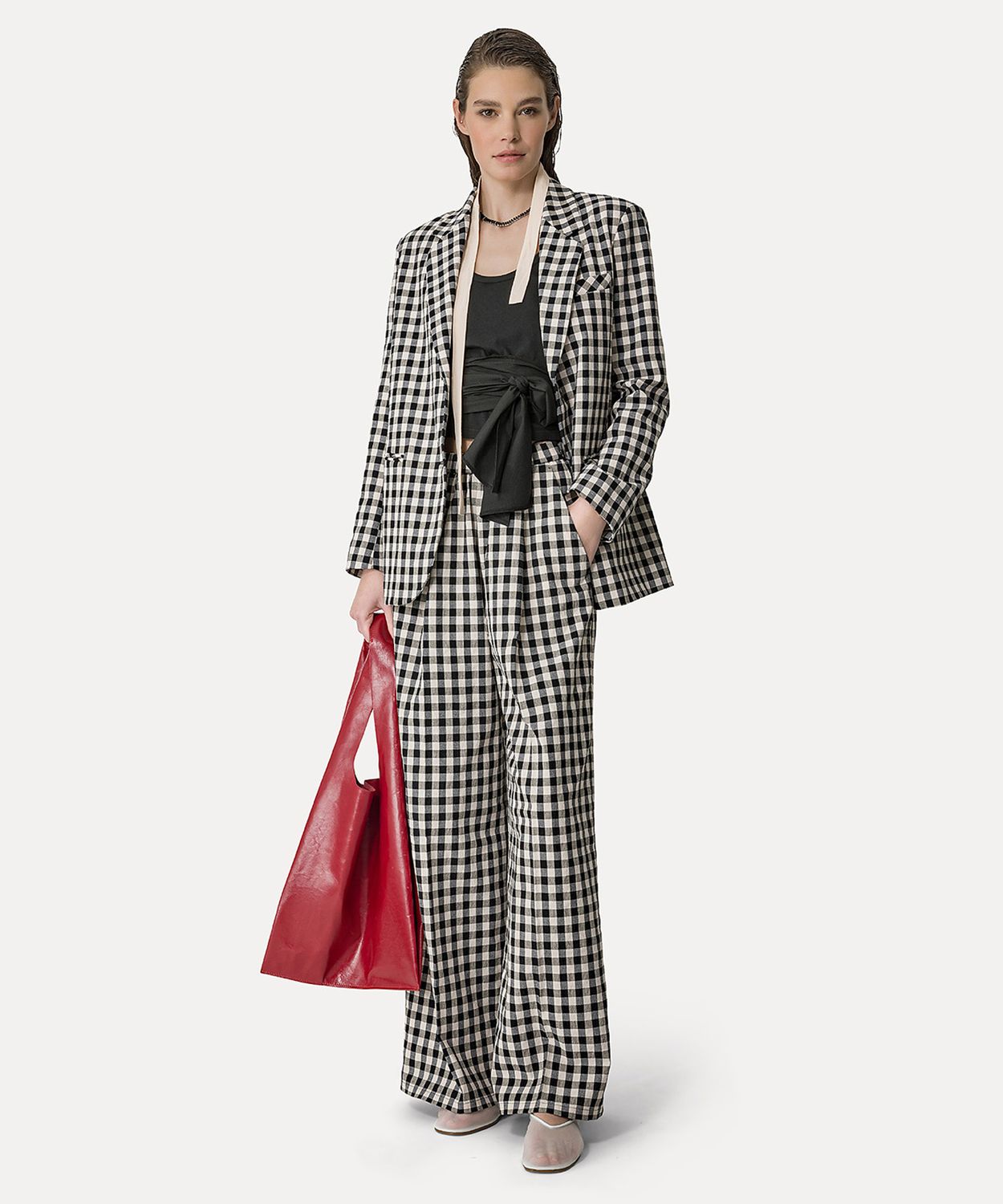 FORTE FORTE Gingham Wide Leg Pants for Women
