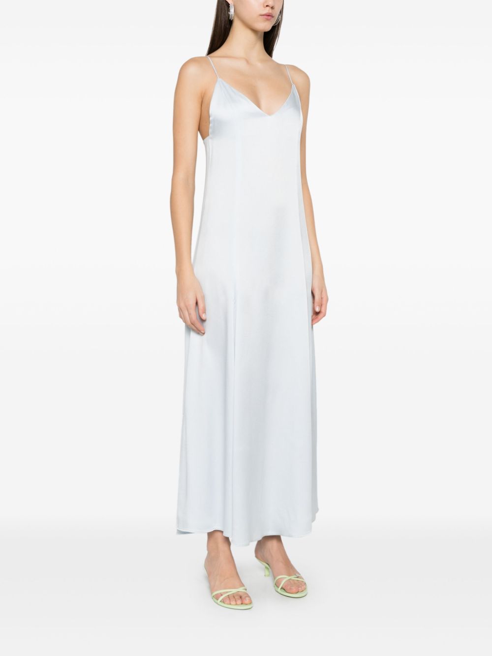 FORTE FORTE Satin Midi Slipdress with Front Slits for Women