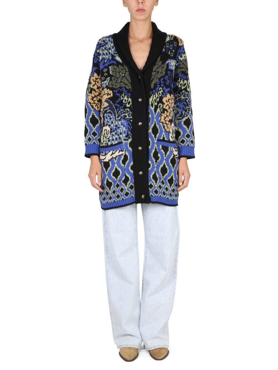 ETRO V-Neck Jacquard Knit Jacket for Women