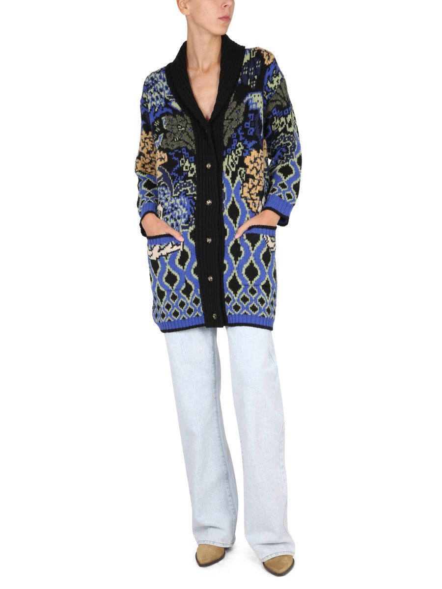 ETRO V-Neck Jacquard Knit Jacket for Women