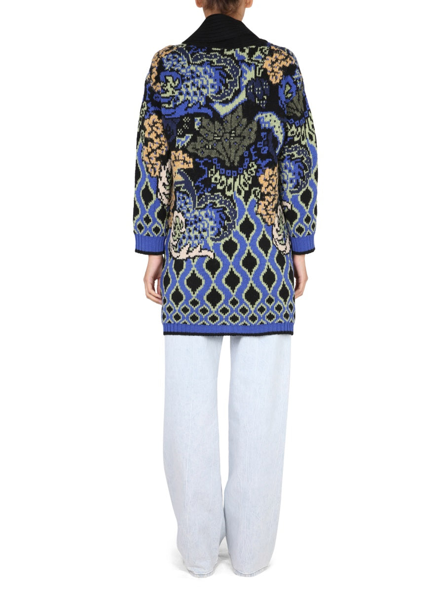 ETRO V-Neck Jacquard Knit Jacket for Women
