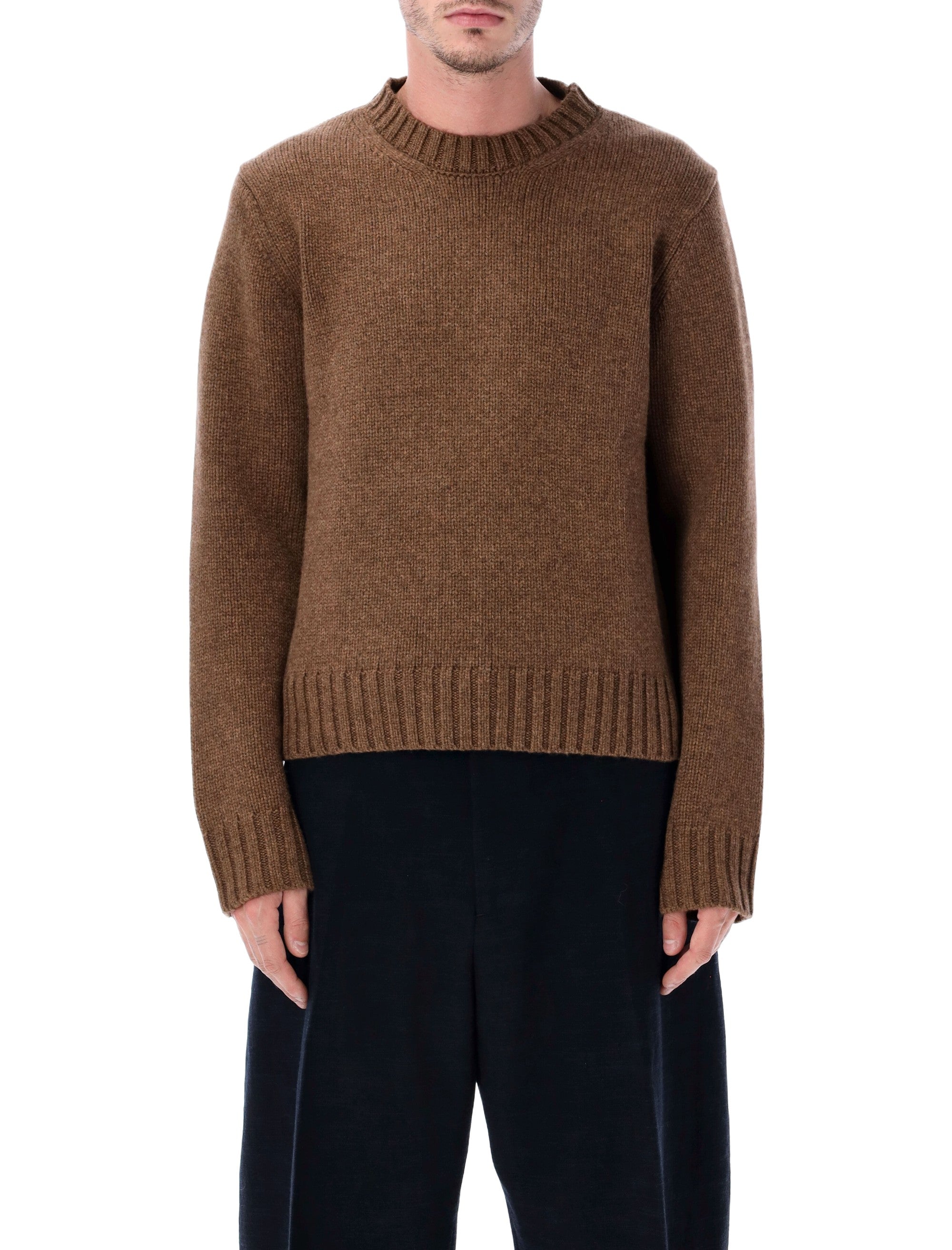 STUDIO NICHOLSON Refined Crew Neck Yak and Merino Wool Knit Sweater - Size L