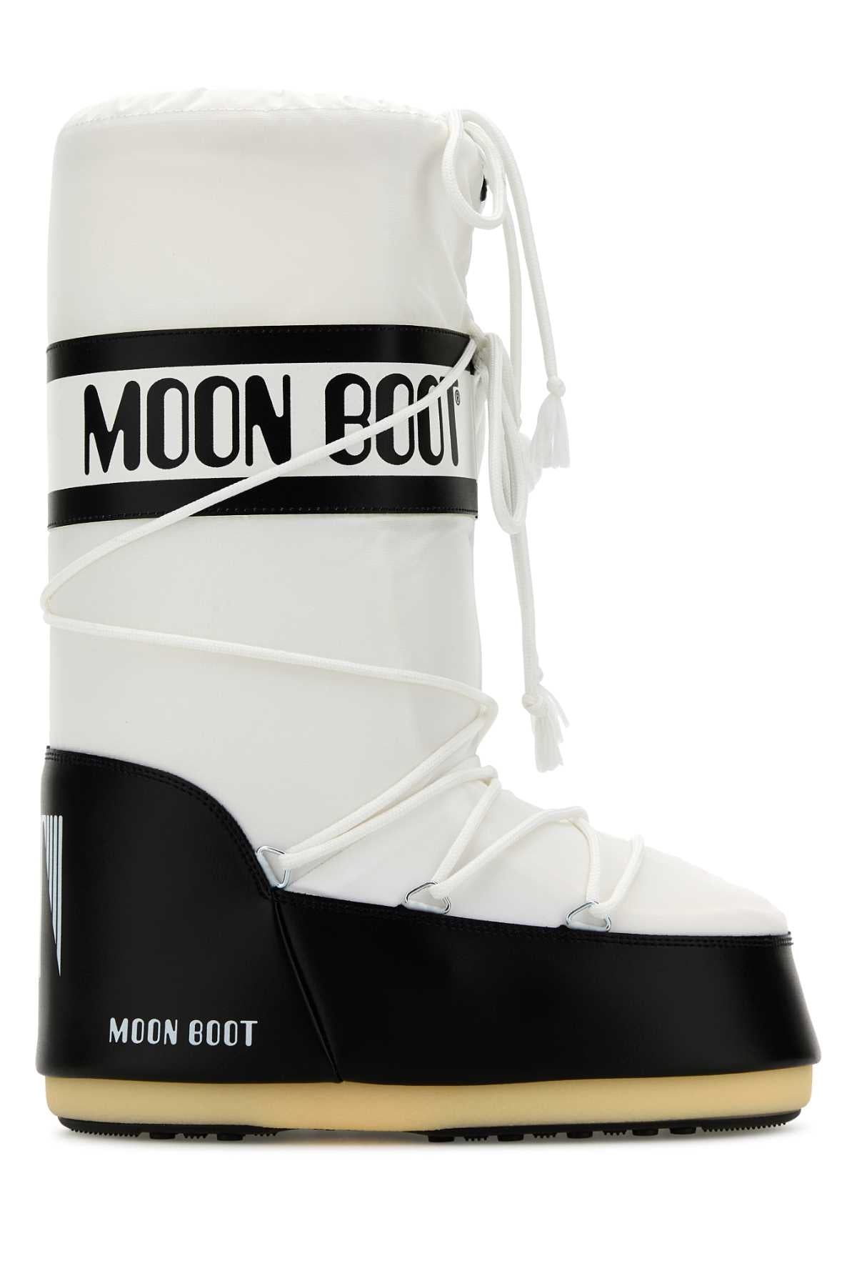MOON BOOT Two-Tone Nylon and Synthetic Leather Icon Boots