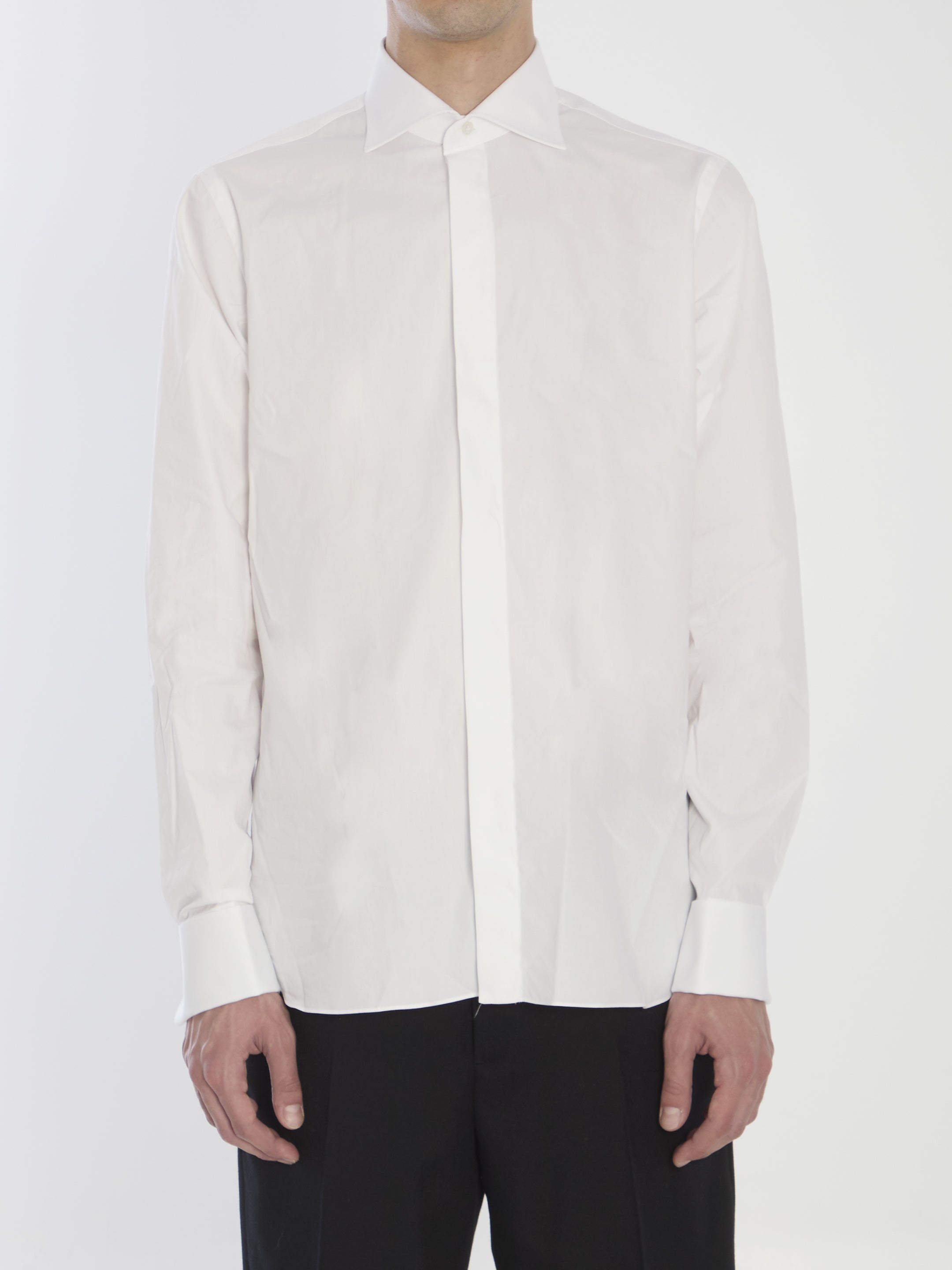 BORRIELLO Men's Dress Shirt with Cuffs for Cufflinks - Size 41