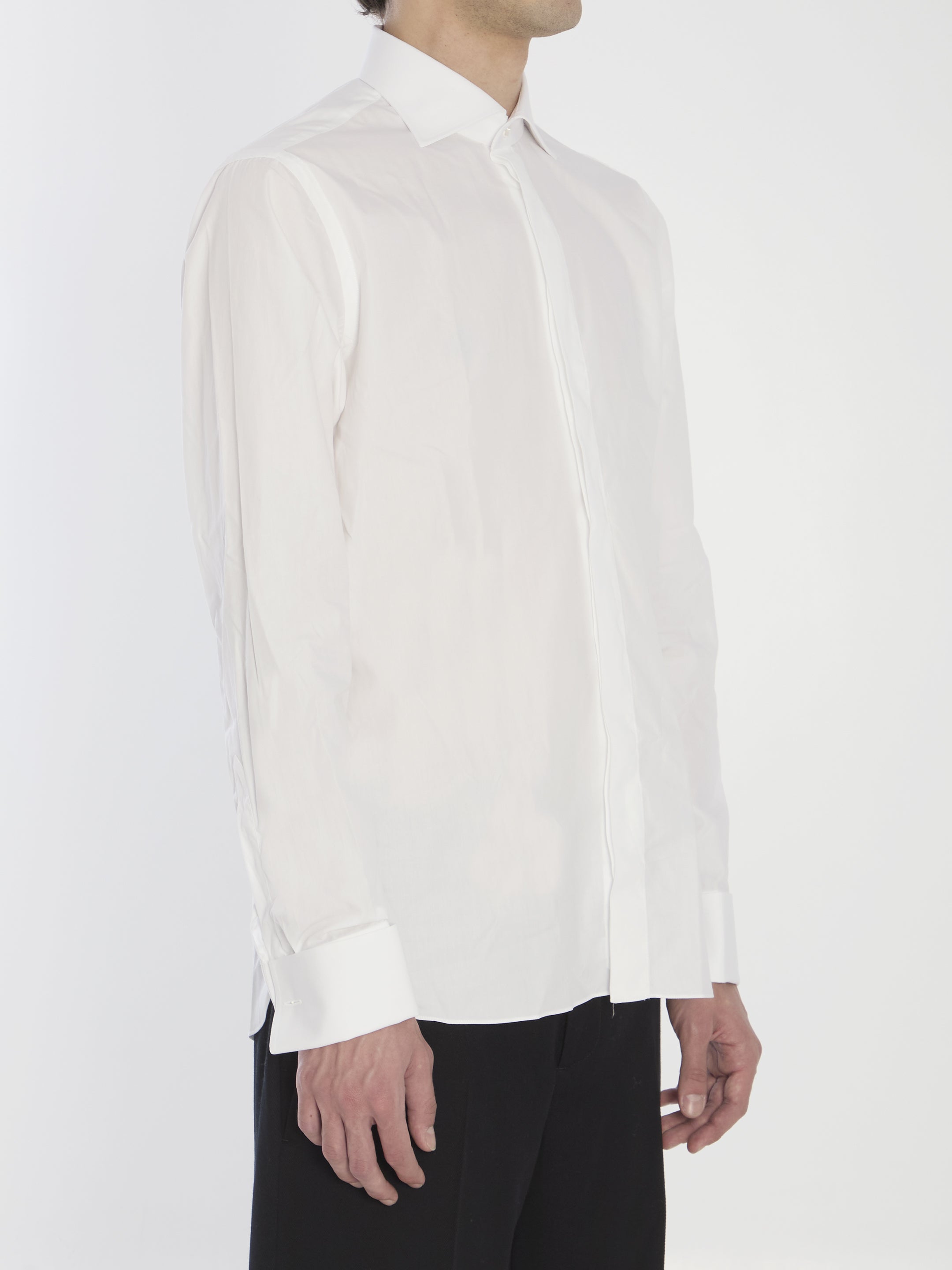 BORRIELLO Men's Dress Shirt with Cuffs for Cufflinks - Size 41