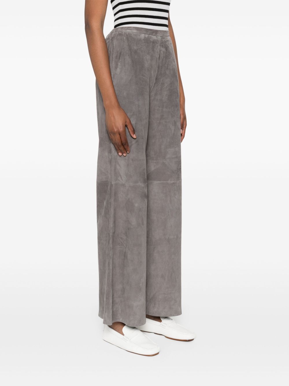 FORTE FORTE High-Waisted Leather Trousers for Women