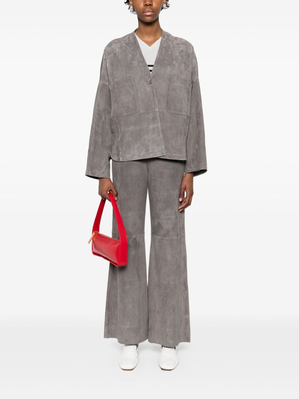 FORTE FORTE High-Waisted Leather Trousers for Women