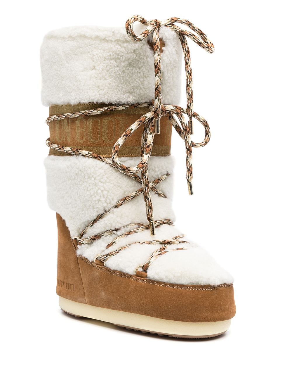 MOON BOOT Mini Shearling Lace-Up Boots for Women