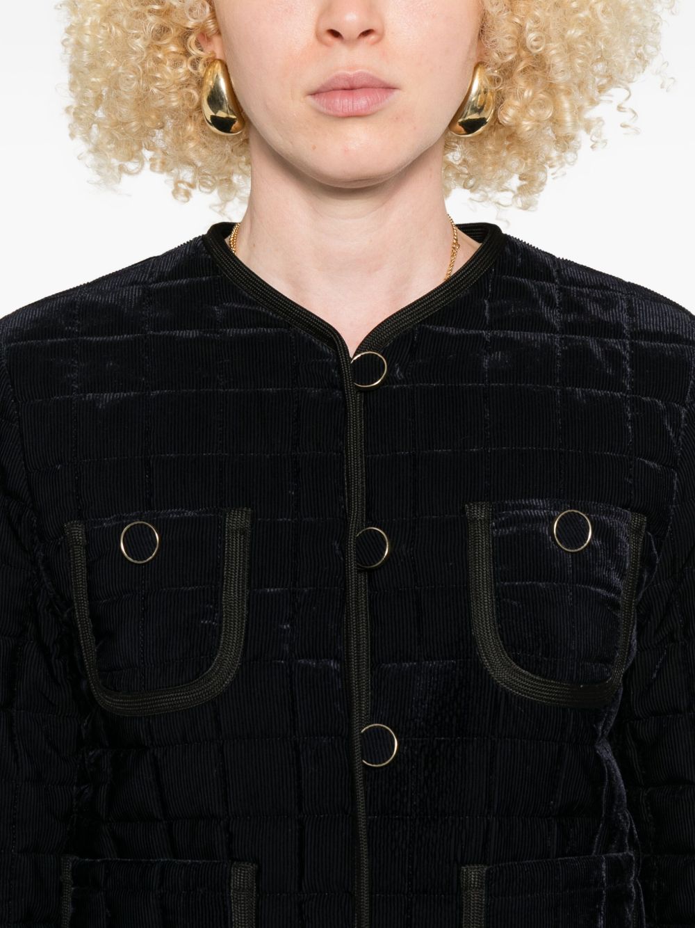 FORTE FORTE Quilted Short Jacket with Patch Pockets for Women - FW25