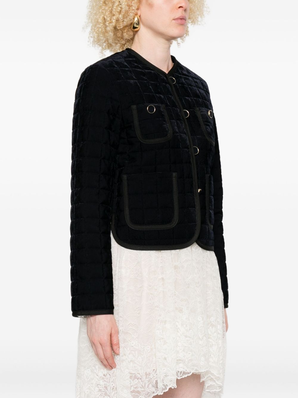 FORTE FORTE Quilted Short Jacket with Patch Pockets for Women - FW25