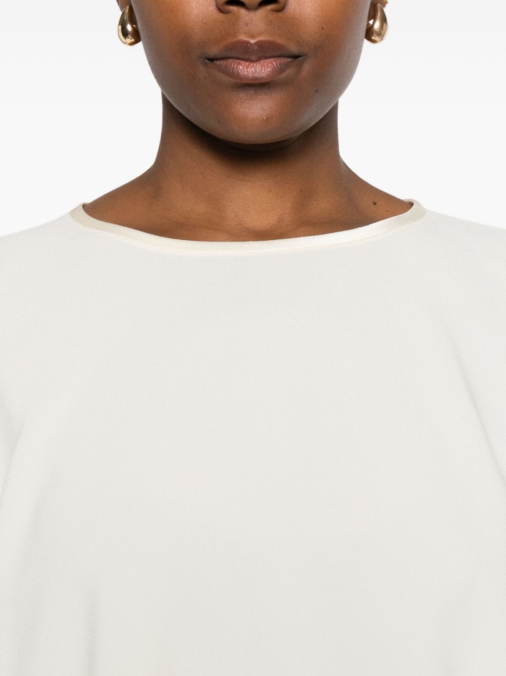 FORTE FORTE Satin Blouse with Round Neck for Women - FW25