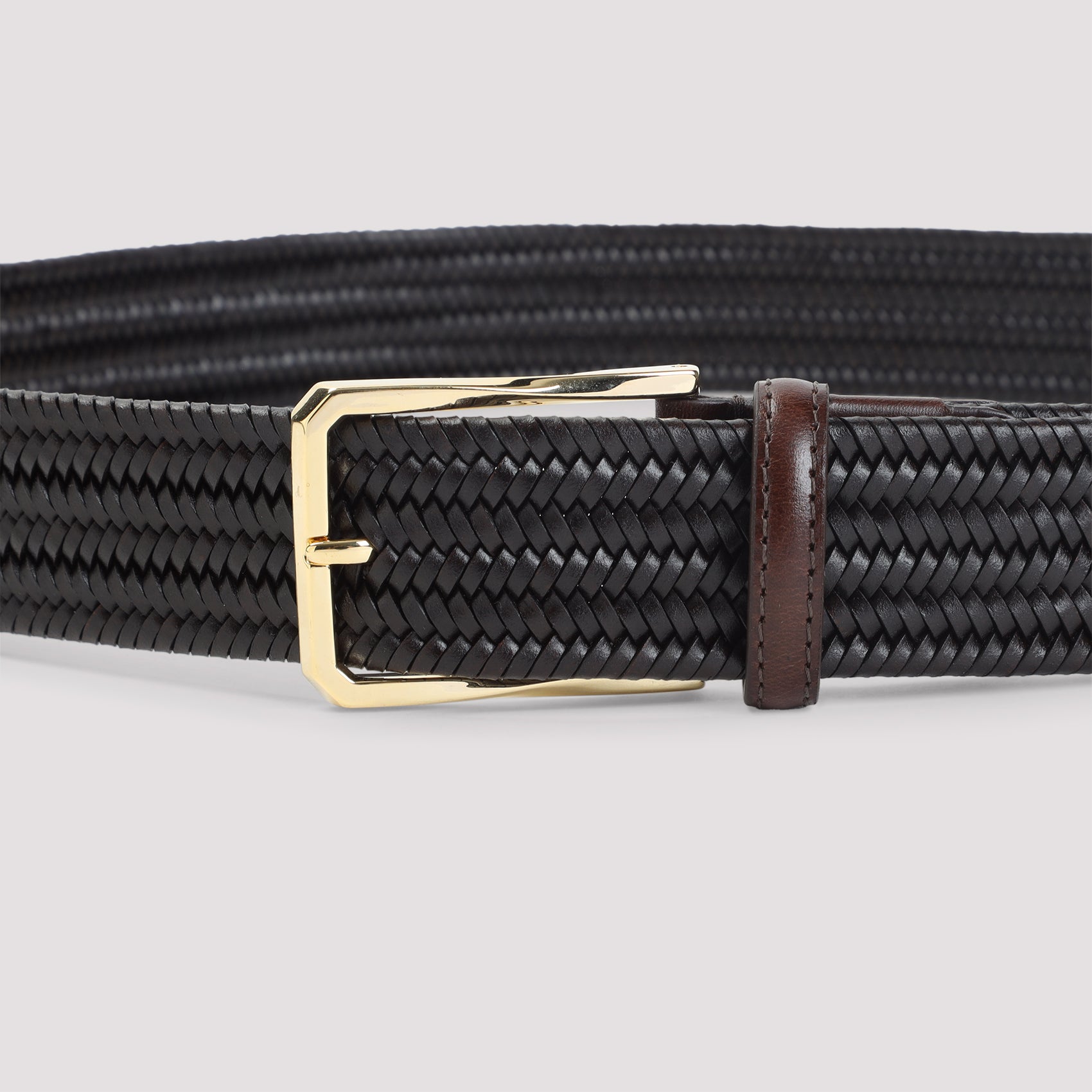 CANALI Woven Leather Belt - H: 3.5cm
