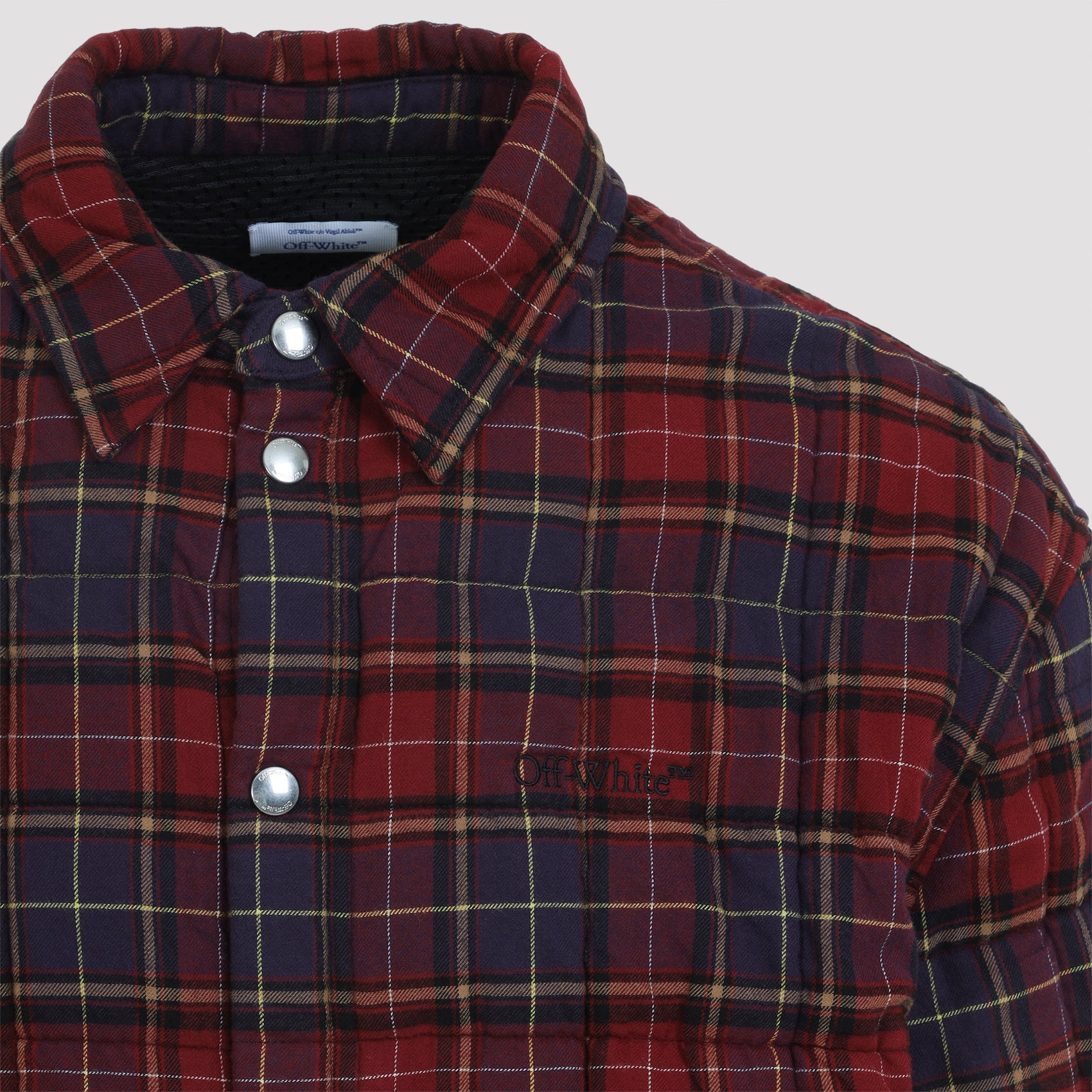 OFF WHITE Men's Padded Plaid Flannel Jacket