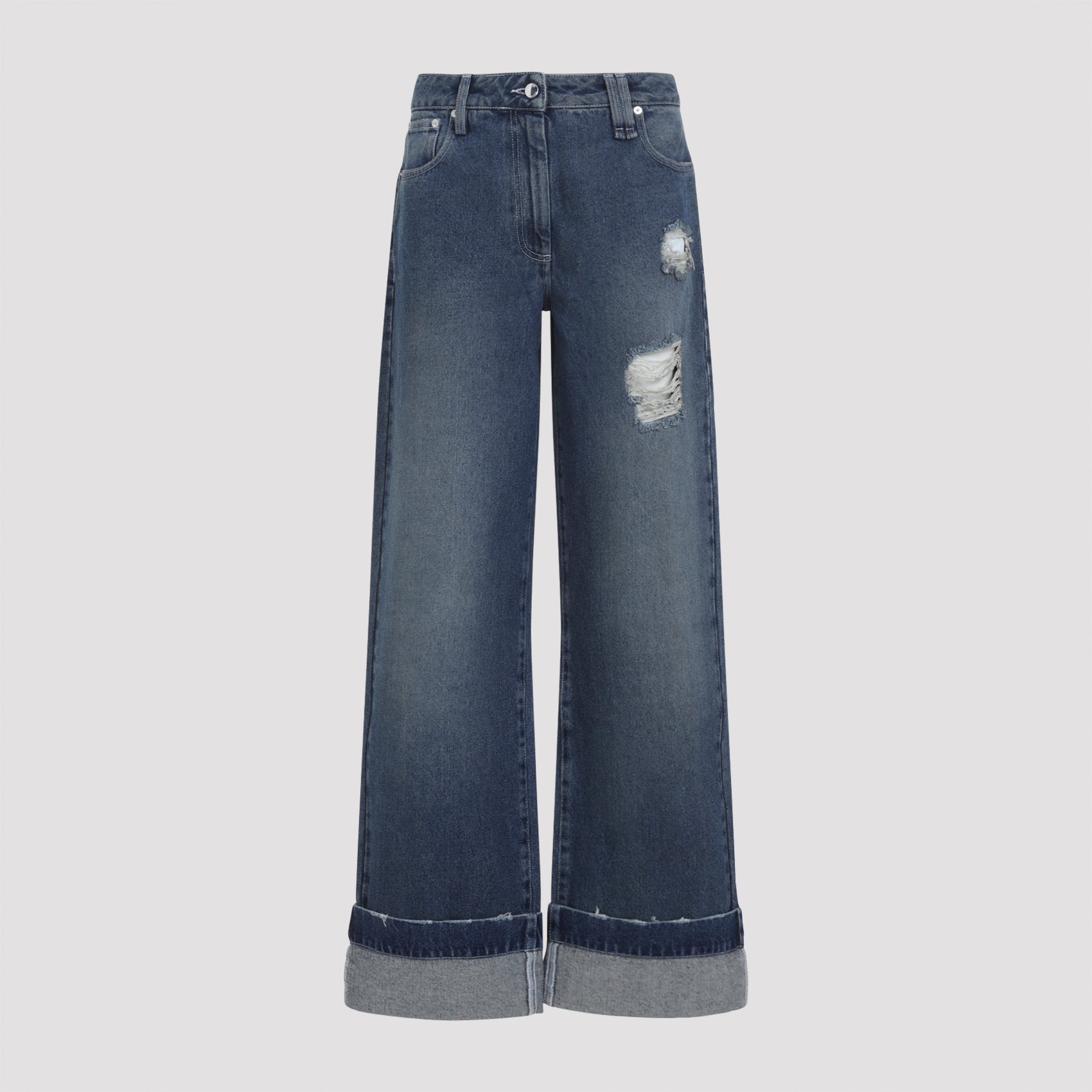 SIMONE ROCHA Distressed Straight Leg Jeans