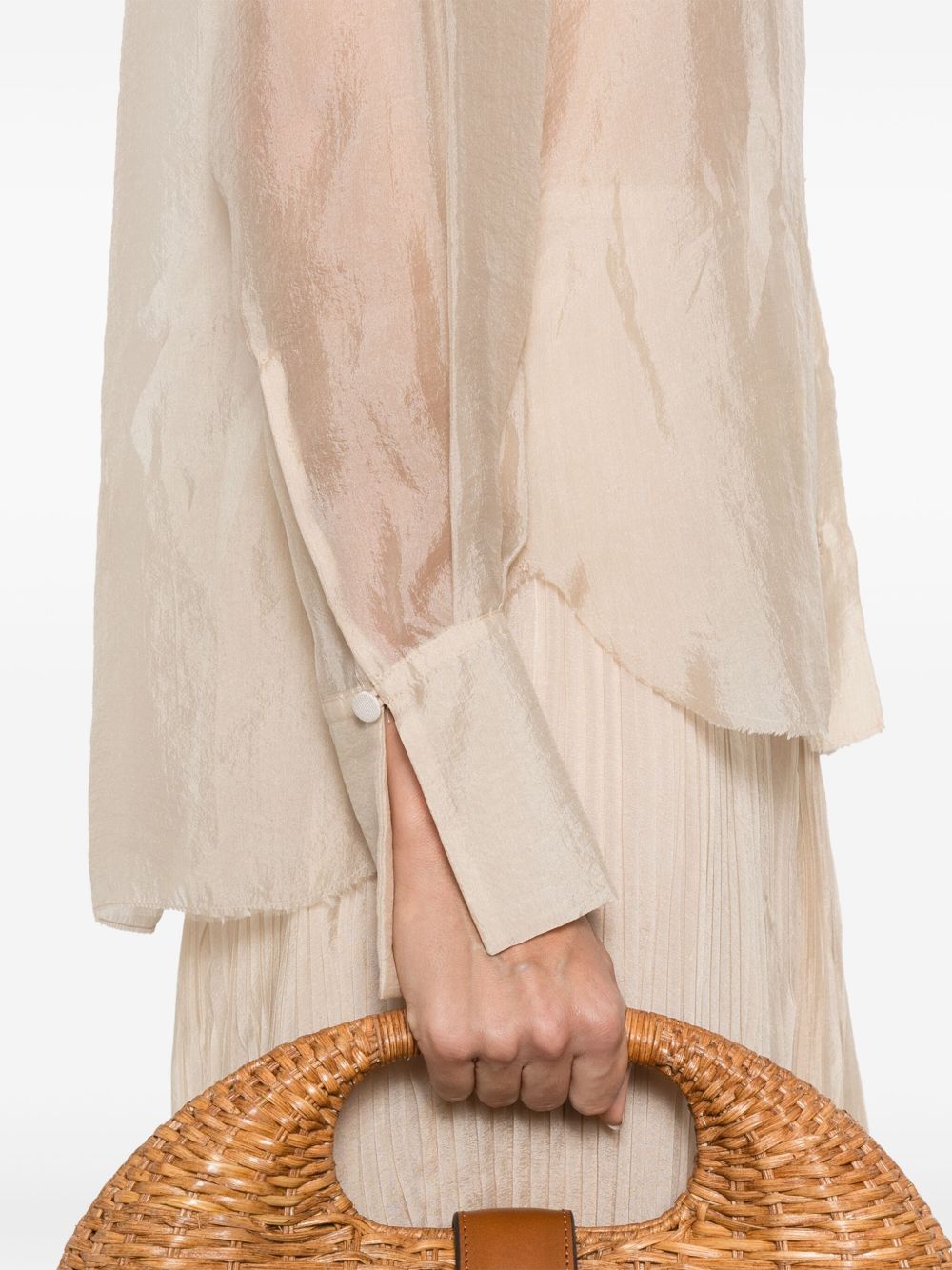 FORTE FORTE Organza Shirt with Classic Collar for Women