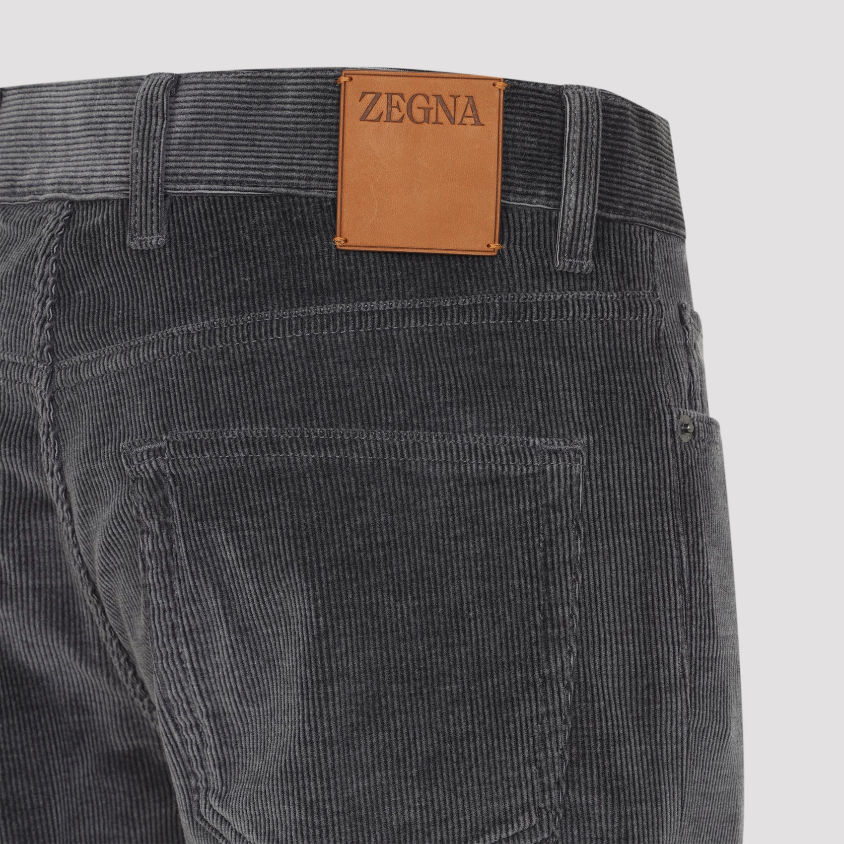 ZEGNA Cashmere Blend Corduroy Denim Pants - Regular & Straight Leg